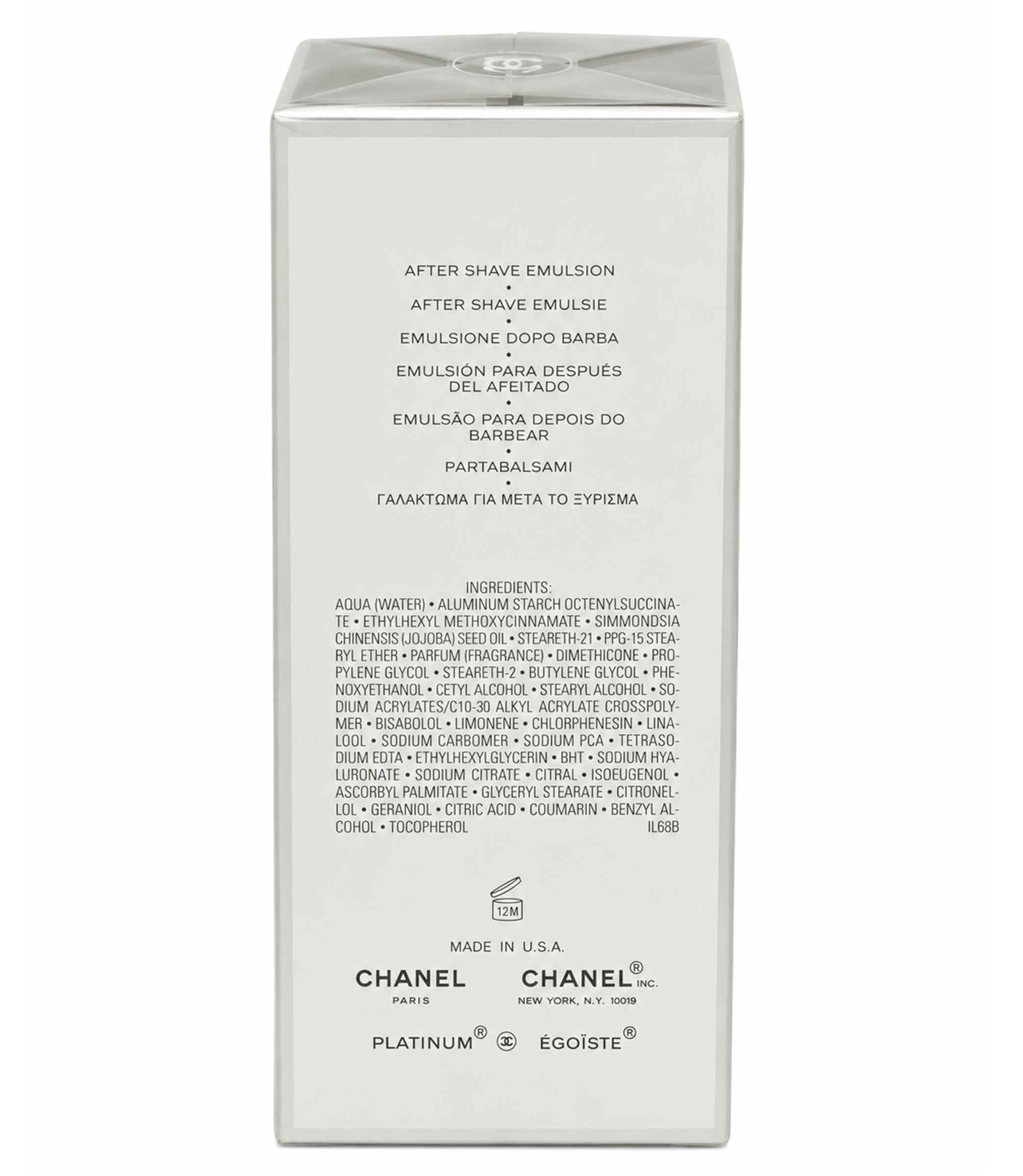 Chanel Egoiste Platinum After Shave Moisturiser 75ml