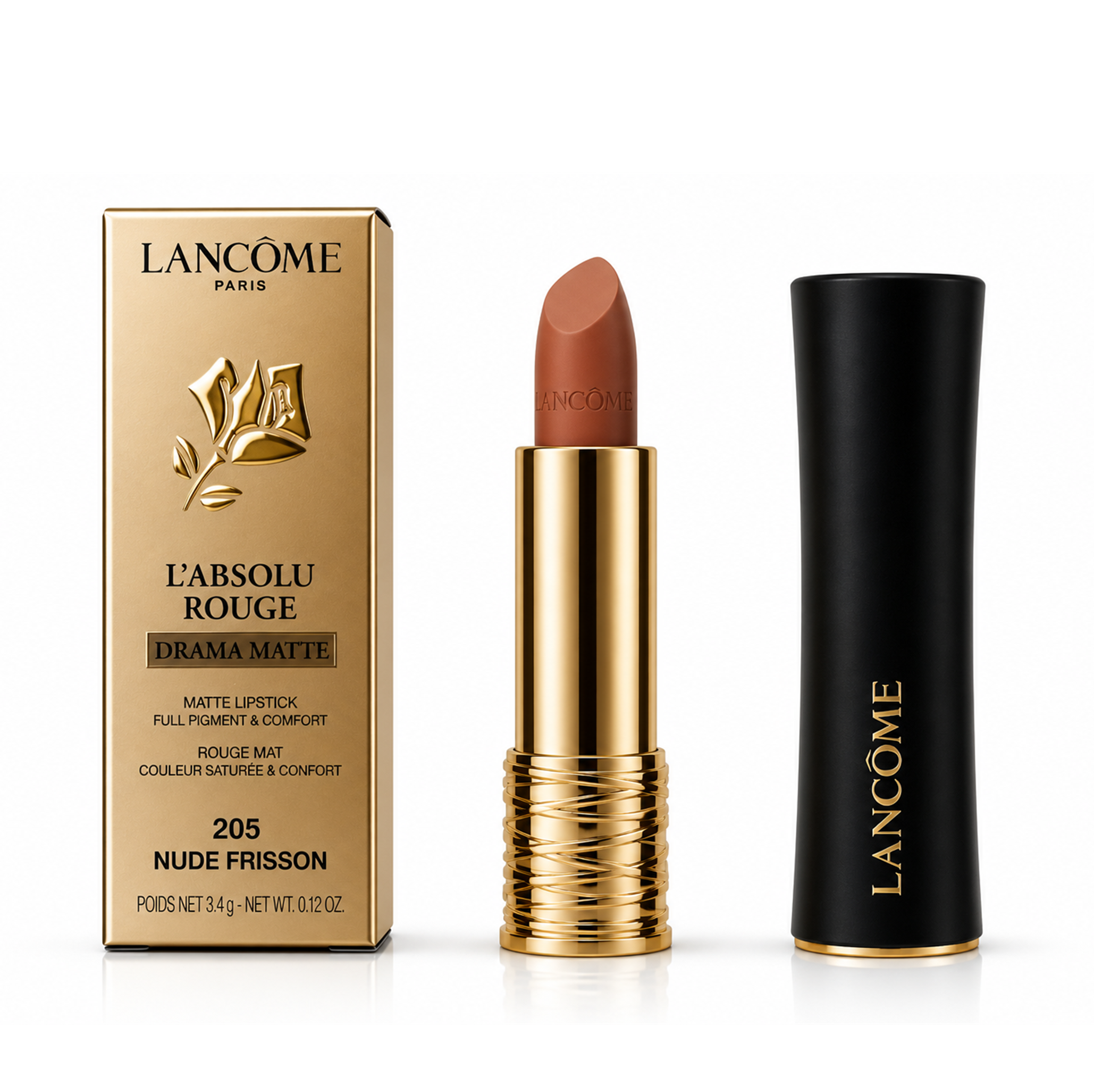 Lancome L'Absolu Rouge Drama matte 205 Nude Frisson Lipstick 3,4g