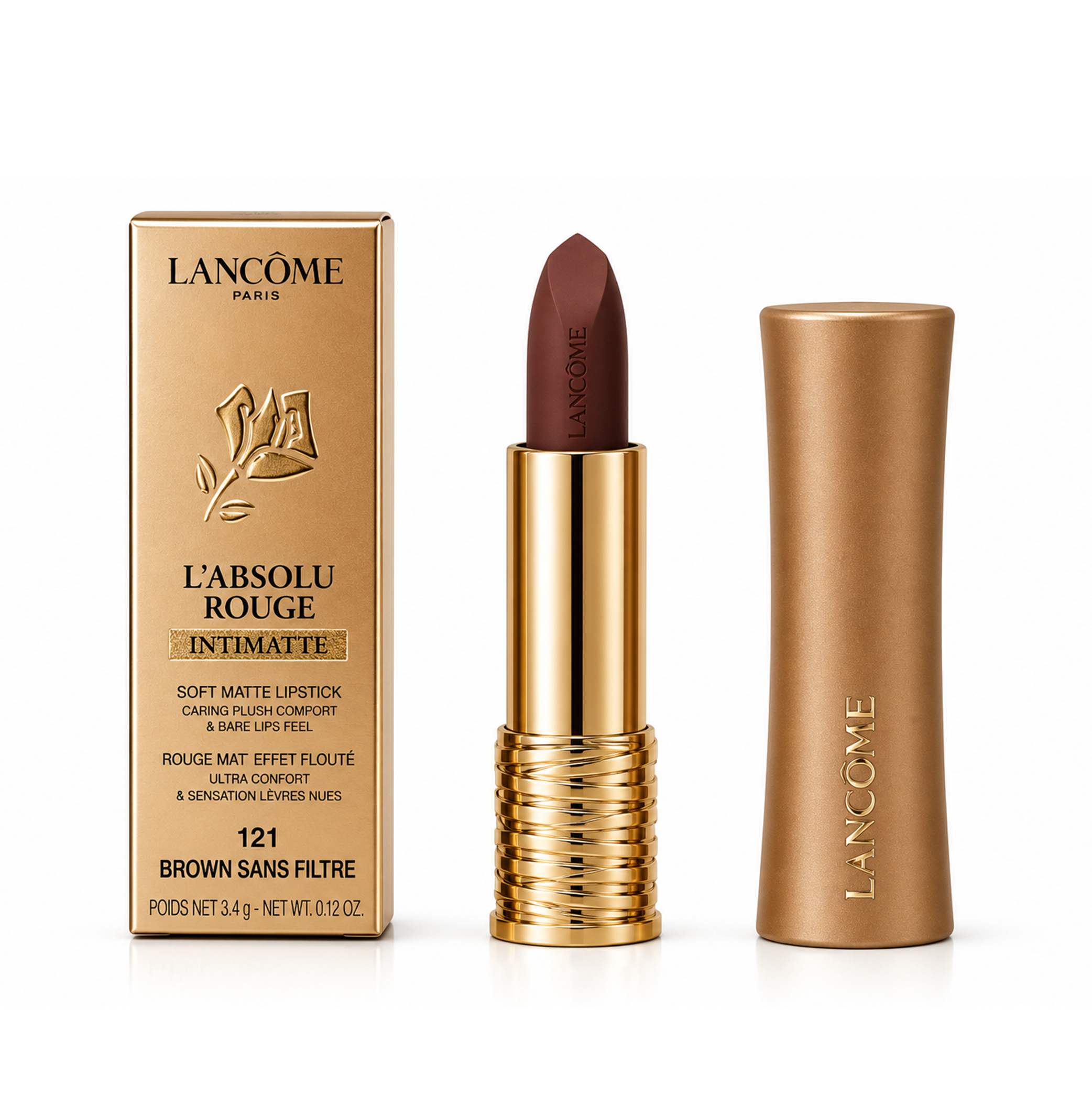 Lancome L'Absolu Rouge Intimatte 121 Brown Sans Flitre Lipstick 3,4g