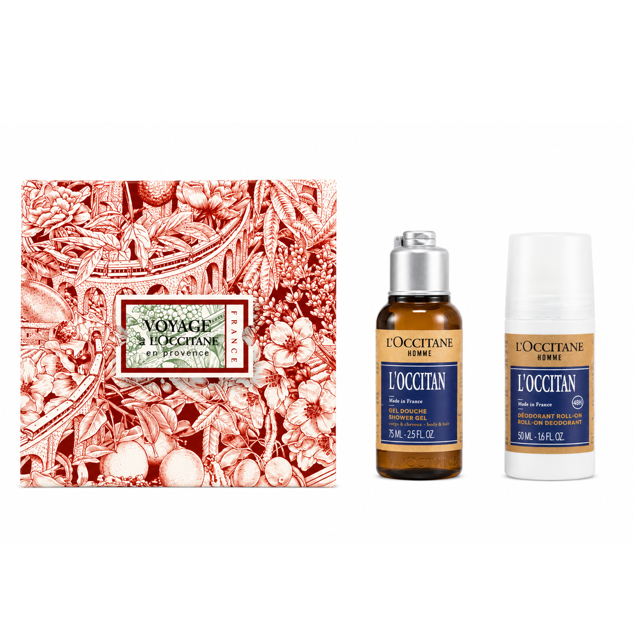 L’Occitane Homme Roll-On Deodorant  50ml + shower gel 75 ml