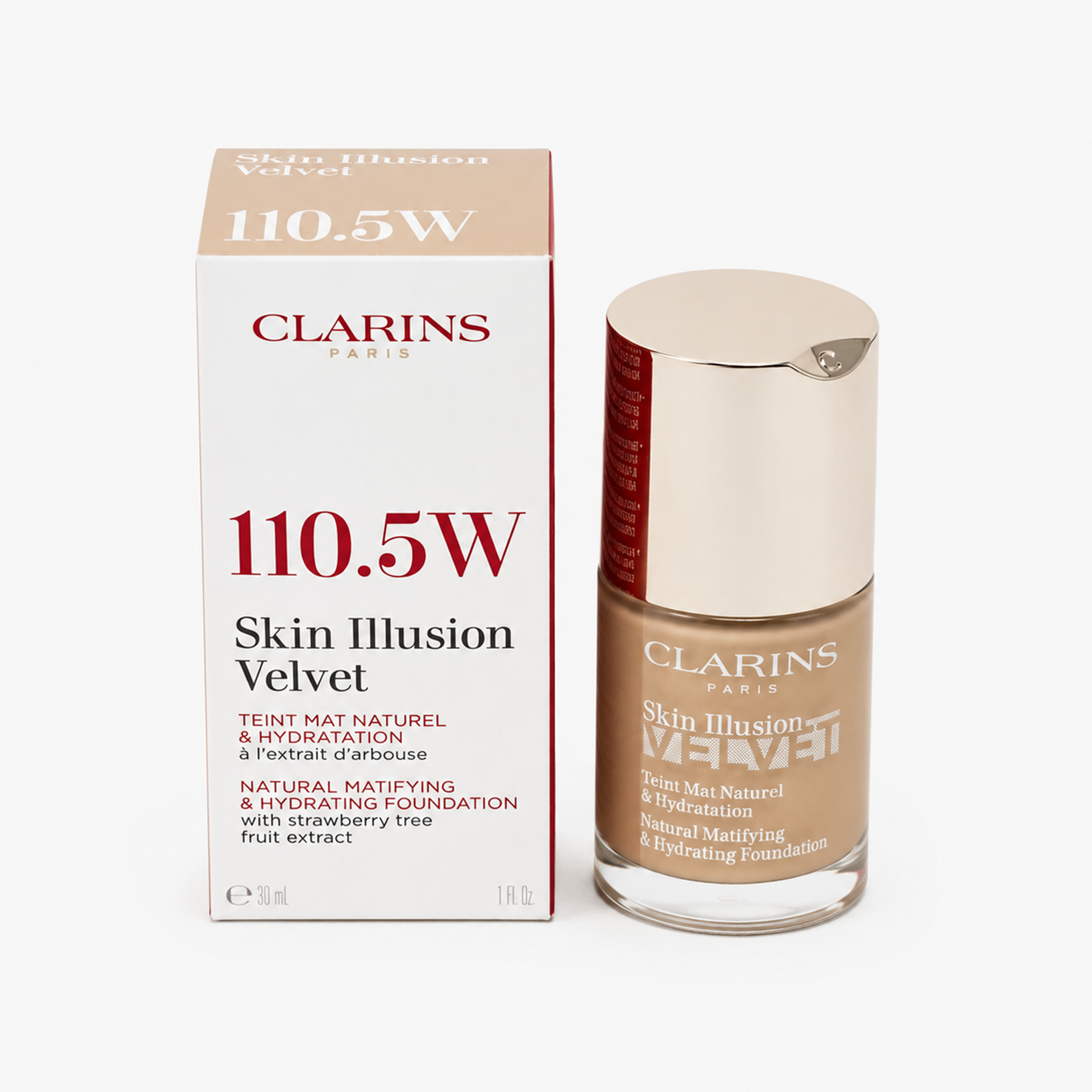 Clarins Skin Illusion Velvet  Foundation 110.5W  30 ml