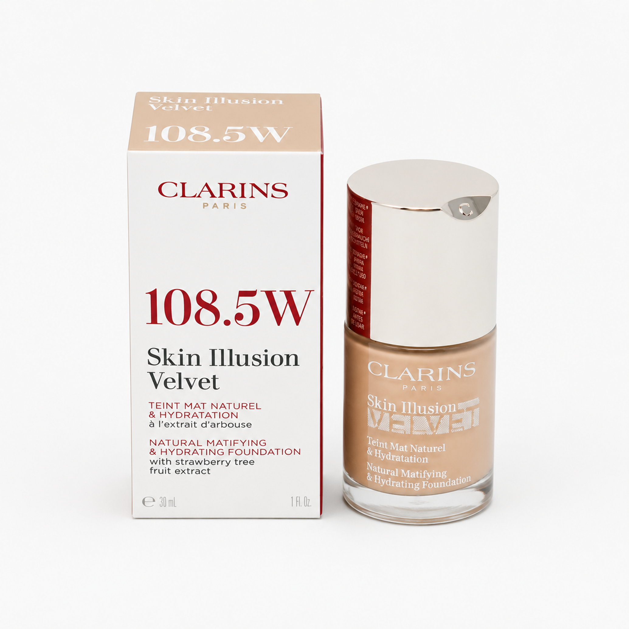 Clarins Skin Illusion Velvet Natural Foundation 108.5W 30 ml