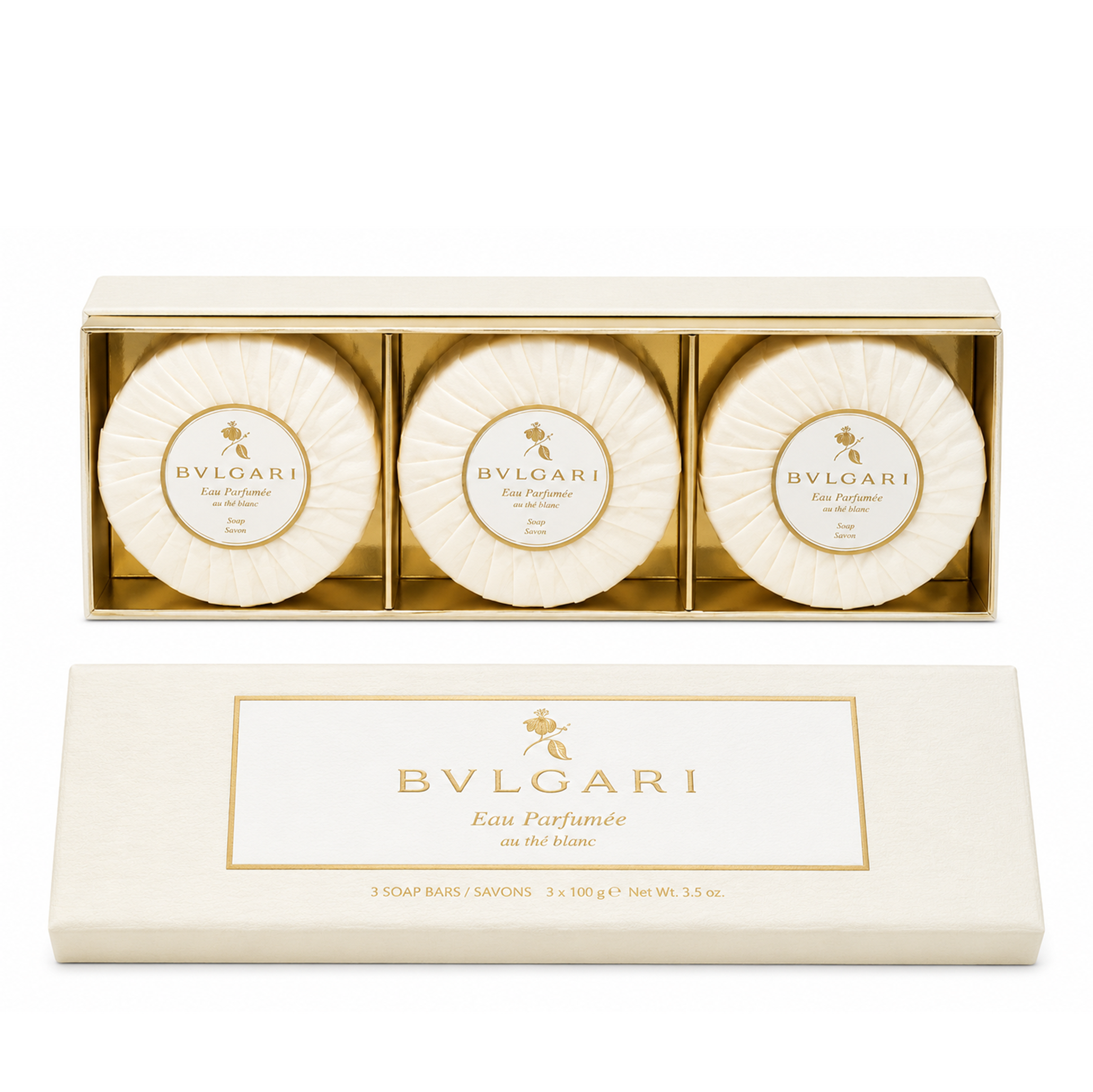 BVLGARI Eau Parfumée au thé blanc Seifen 3x150 g