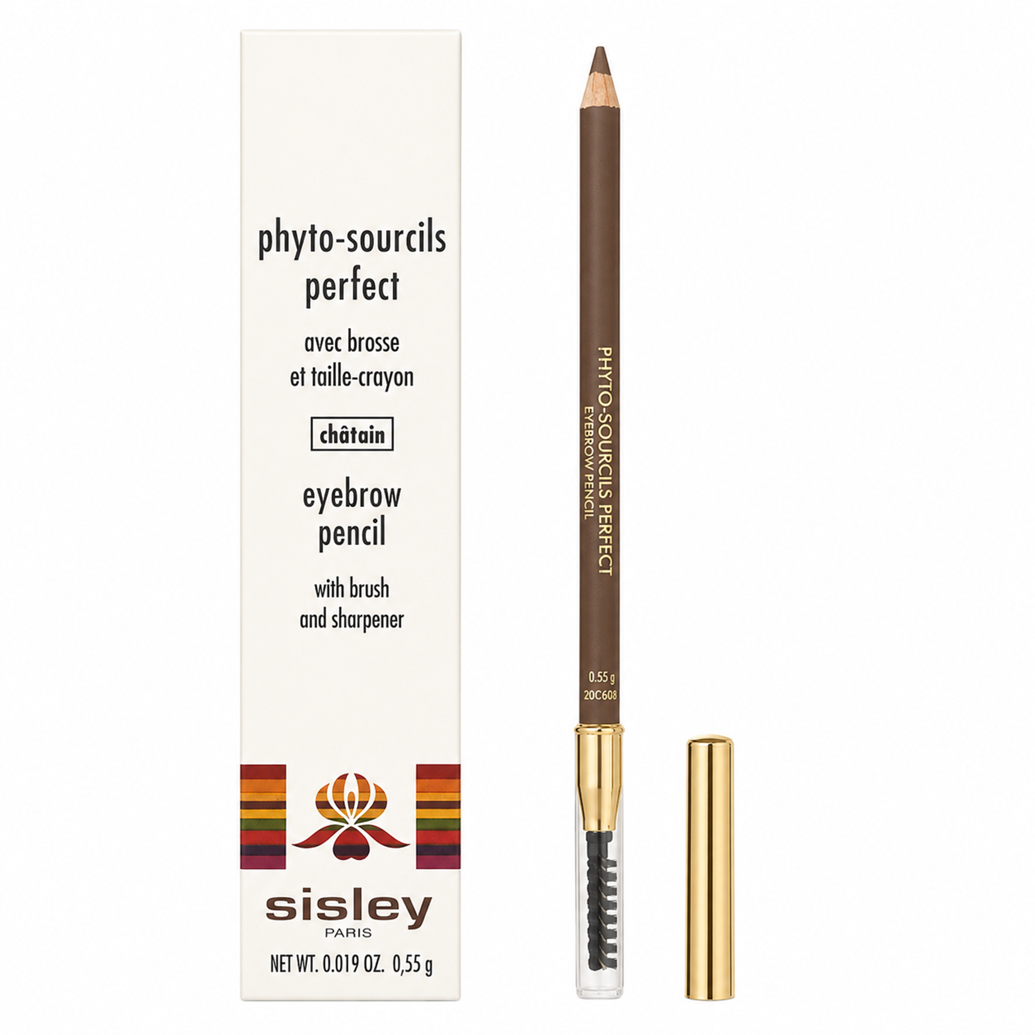 Sisley Phyto Sourcils perfect Eyebrow Pencil with Brush and Sharpener Chatain 0,55g