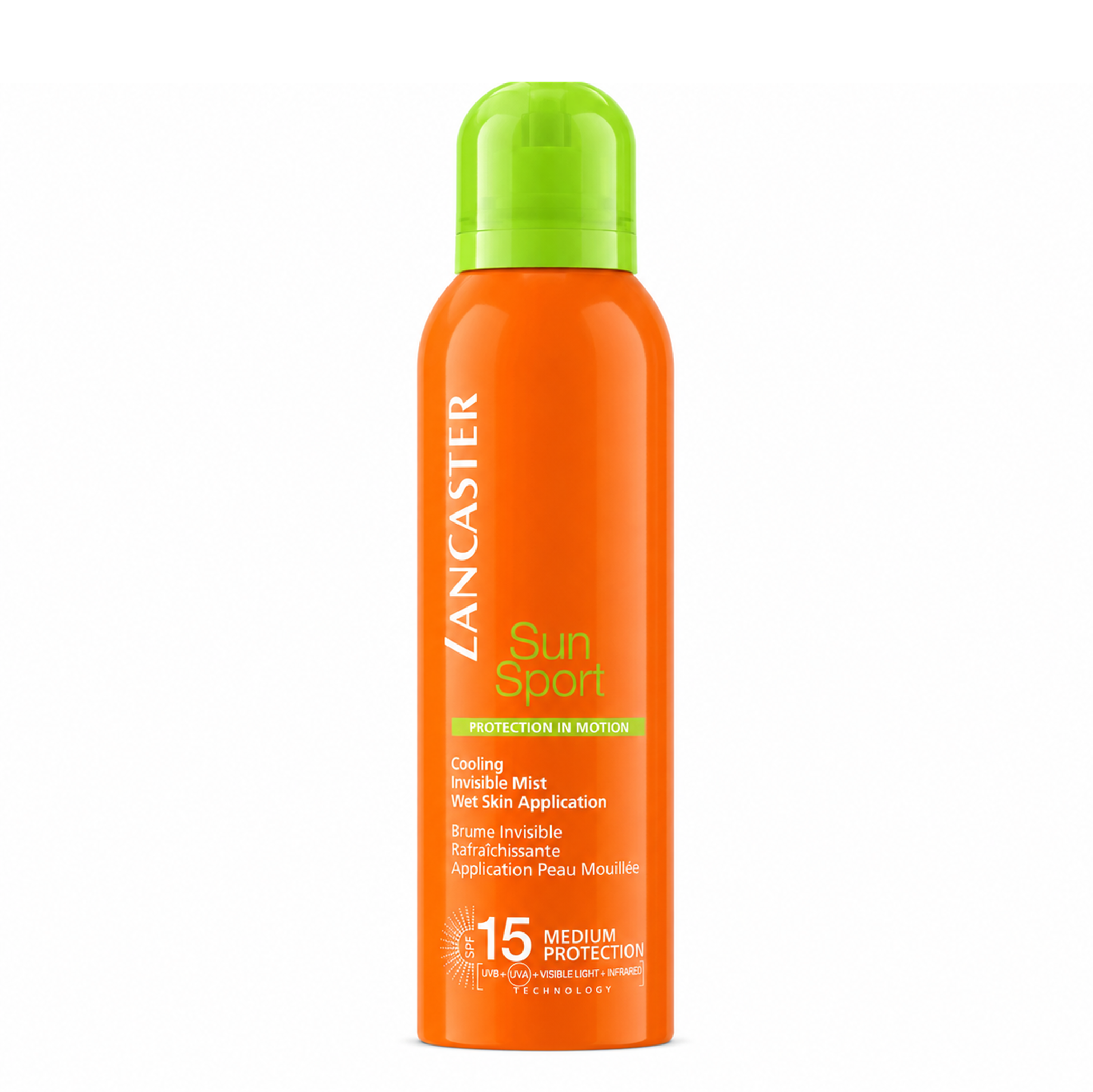 Lancaster Sun Sport Protection In Motion SPF15 Cooling Invisible Mist Wet Skin Application 200 ml