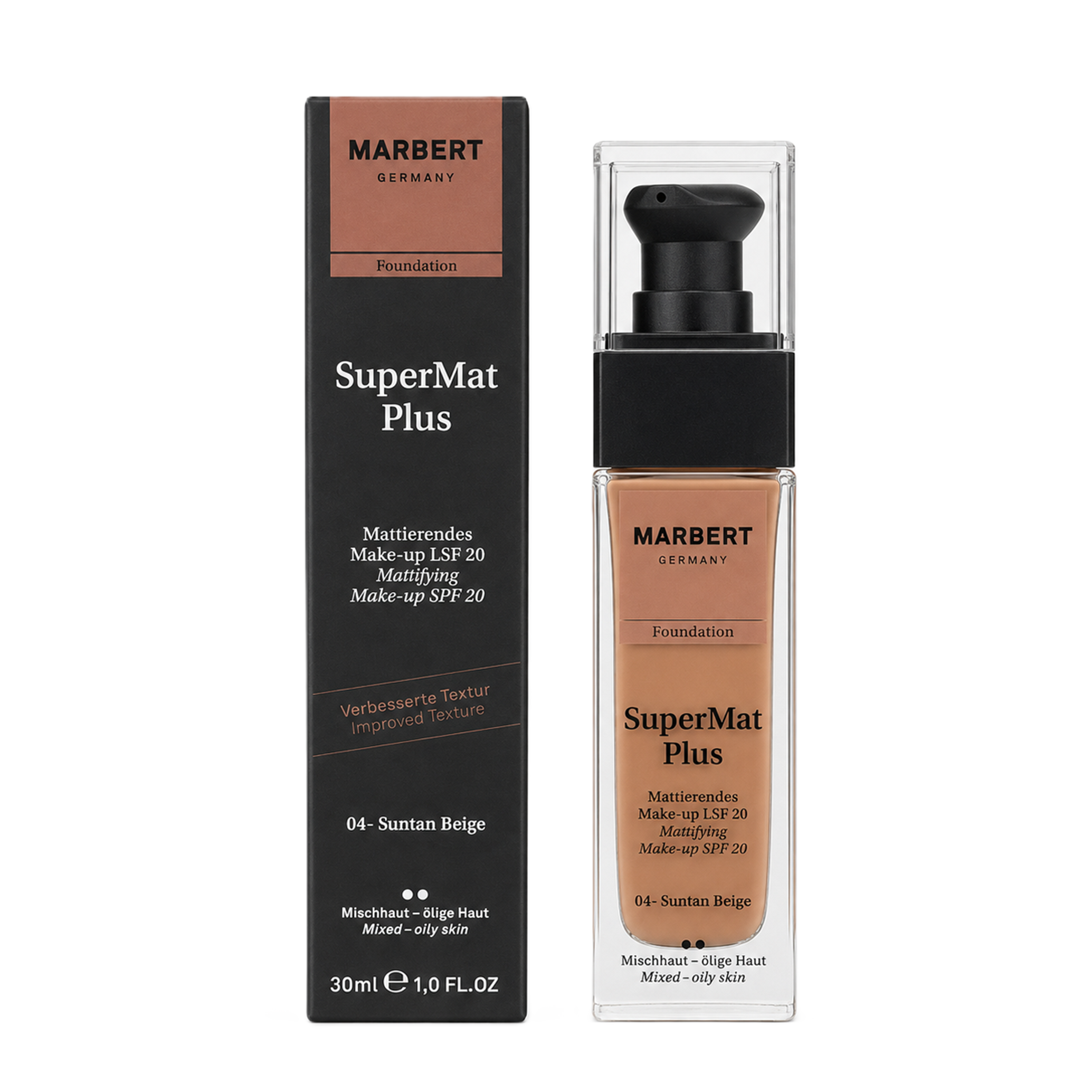 Marbert SuperMatPlus Make-up SPF20 04-Suntn Beige Foundation 30ml