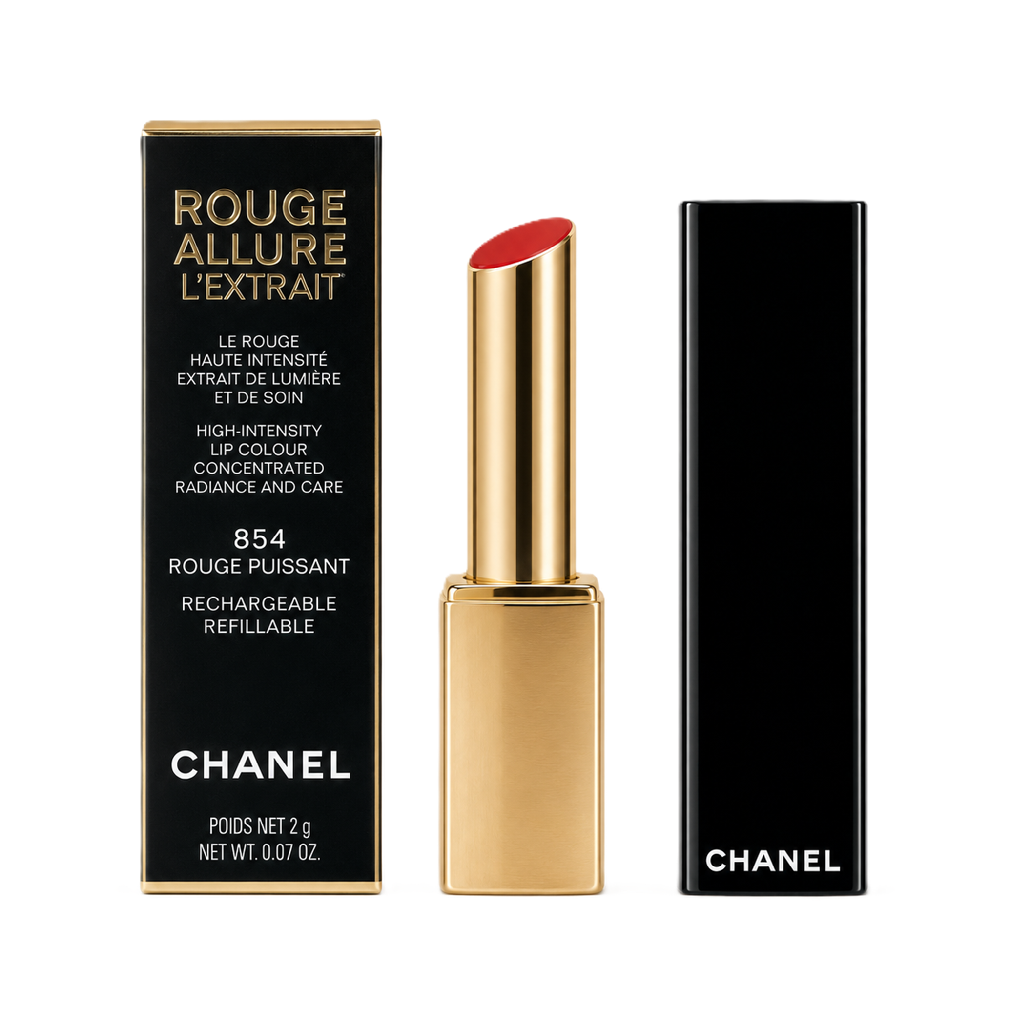 Chanel Rouge Allure L'Extrait high-intensity lip colour 854 Rouge Puissant Refillable 2g