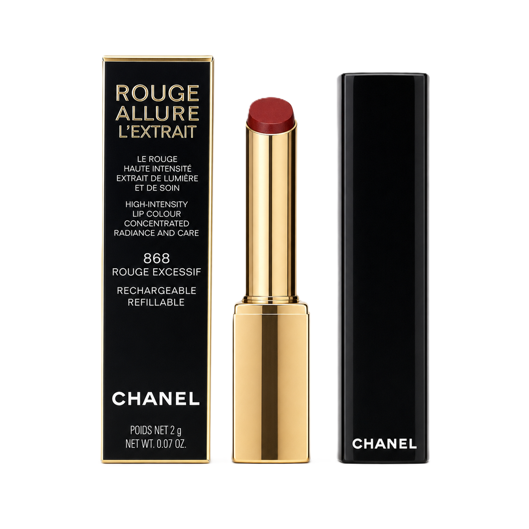 Chanel Rouge Allure L'Extrait high-intensity lip colour 868 Rouge Excessi Refillable 2g