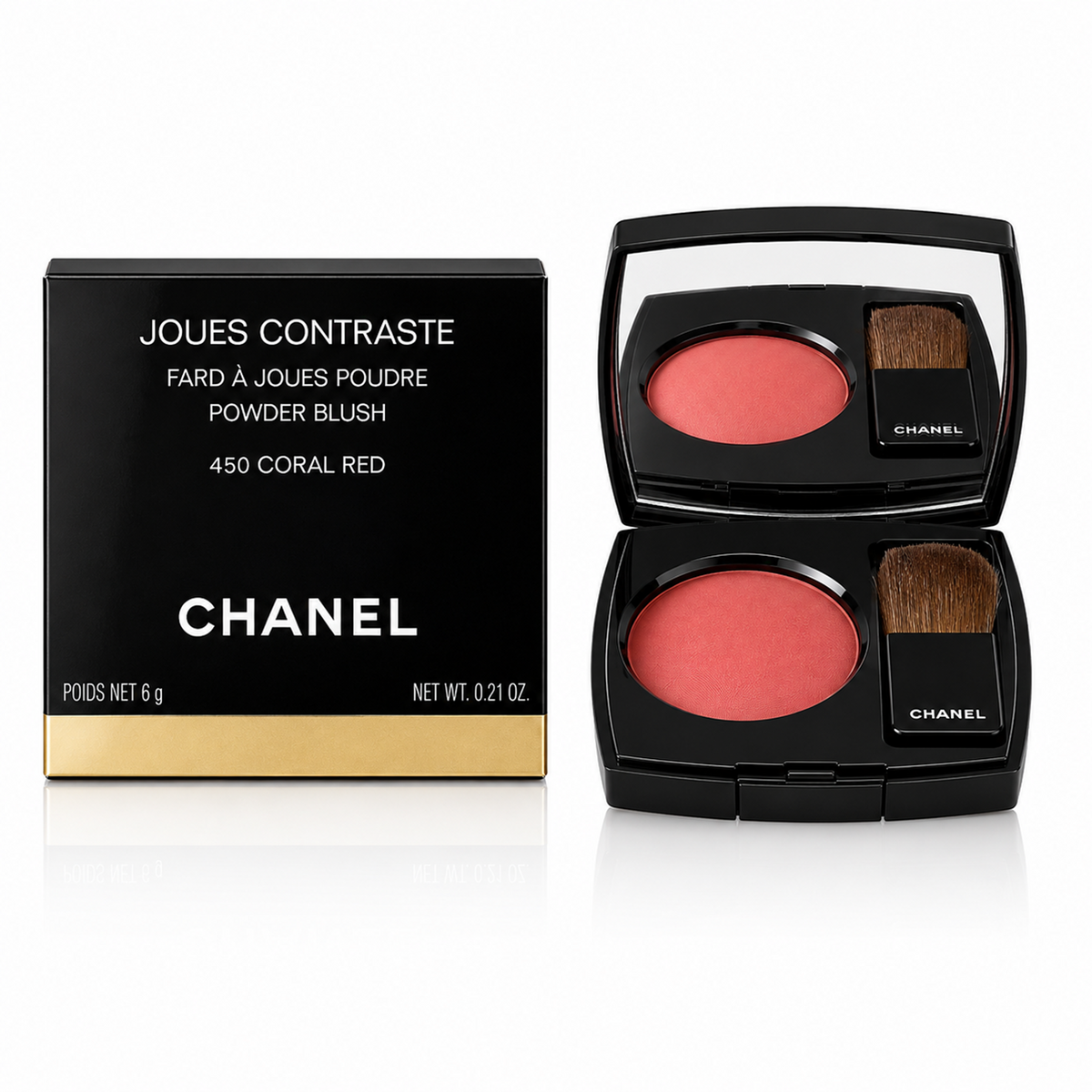 Chanel Joues Contraste Intense 450 Coral Red Cream-To-Powder Blush  8g