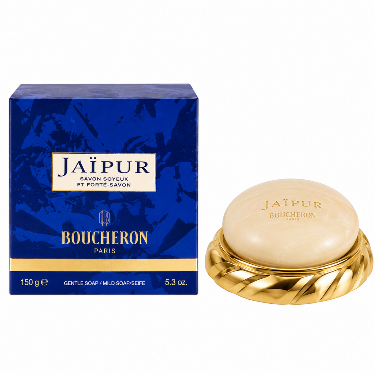 Boucheron Jaipur Seife Savon Soyeux Silky Soap and Soapdish 150g