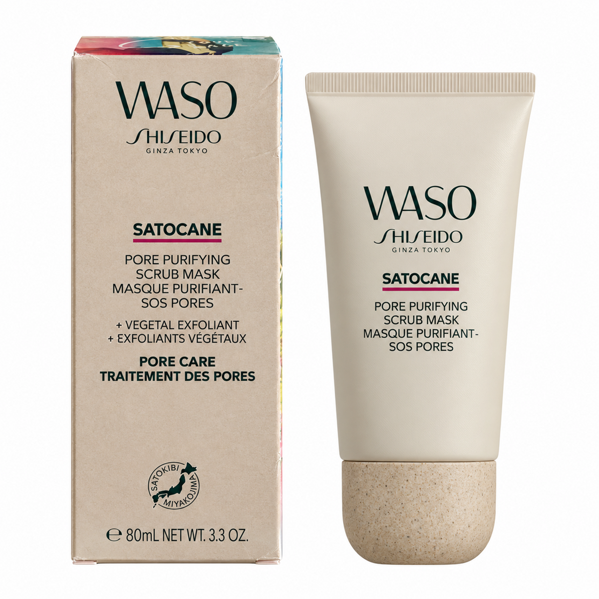 Shiseido Waso Satocane Pure Scrub Mask Peeling Maske 80 ml