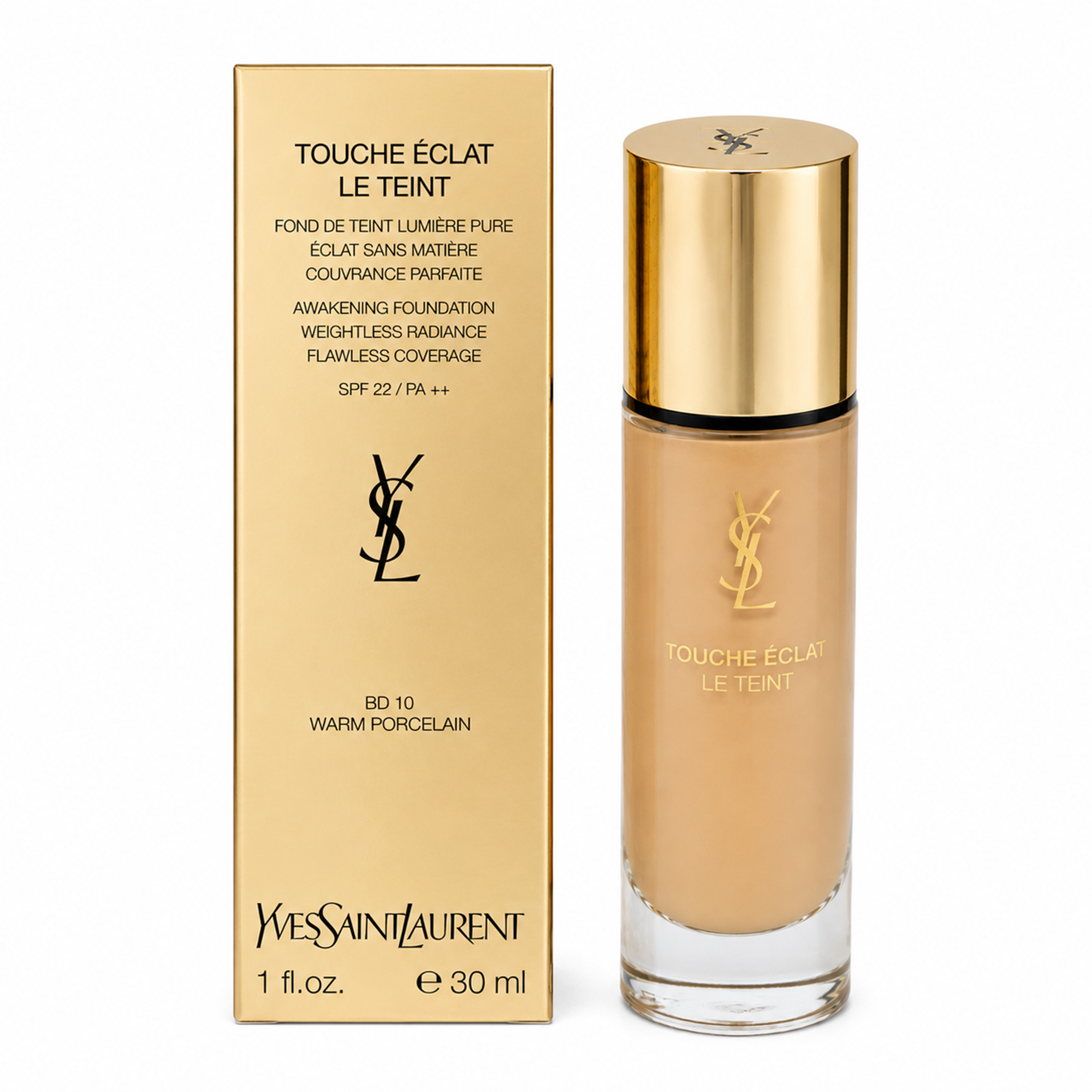 Yves Saint Laurent Touche Eclat Le Teint Awakening Foundation SPF 22 Warm Porcelan BD10