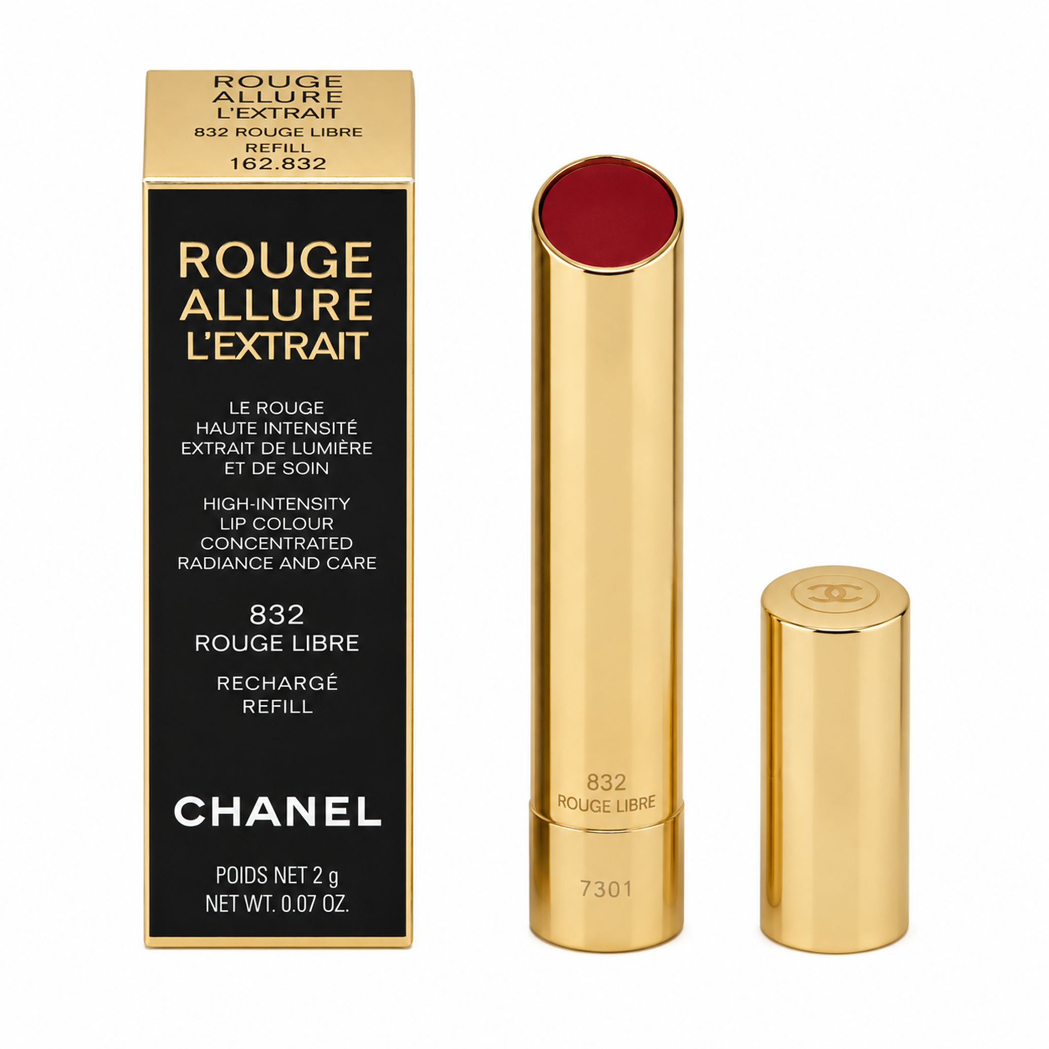 Chanel Rouge Allure L'Extrait nachfüllbare stift 832 Rouge Libre 2g