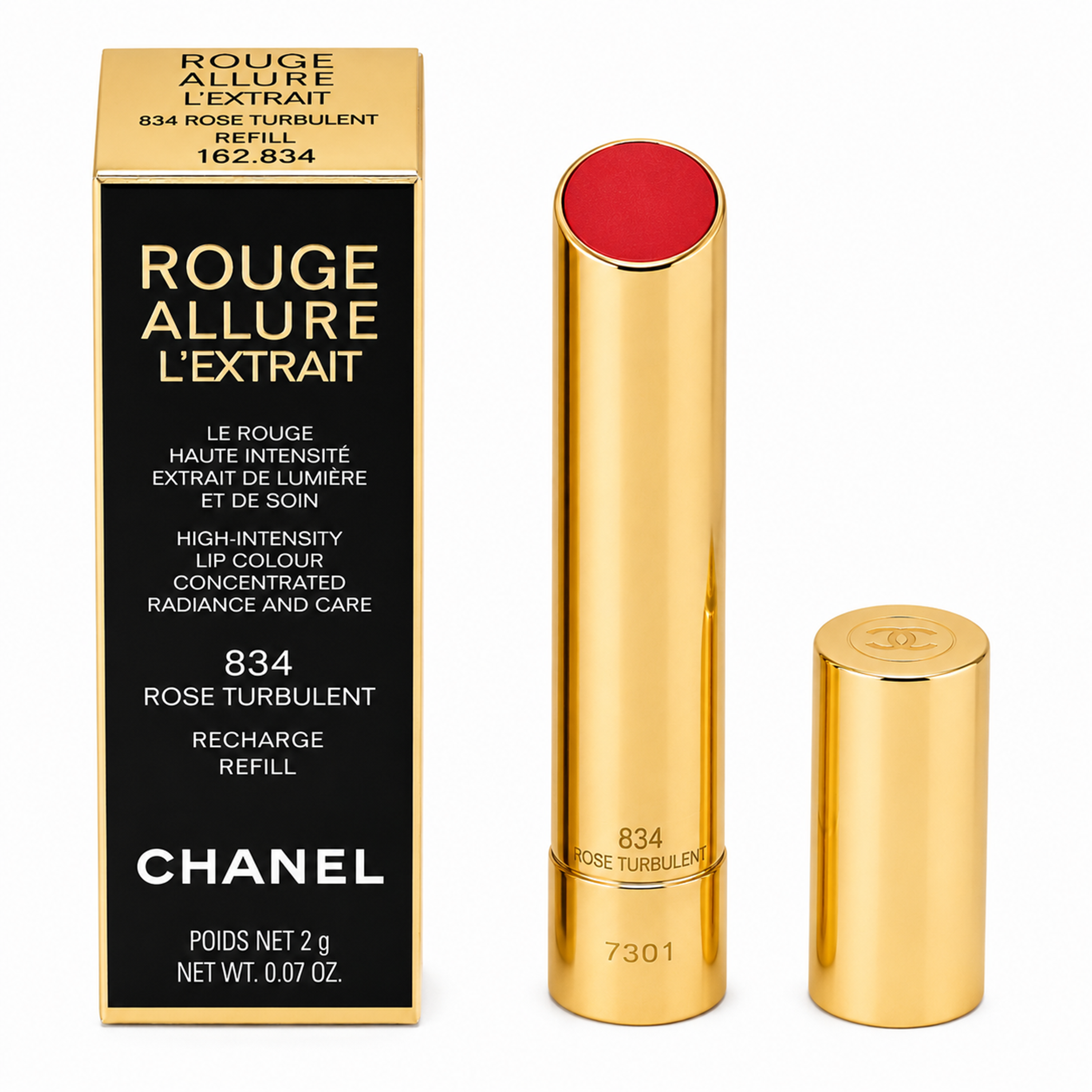 Chanel Rouge Allure L'Extrait nachfüllbare stift 834 Rose Turbulent  2g