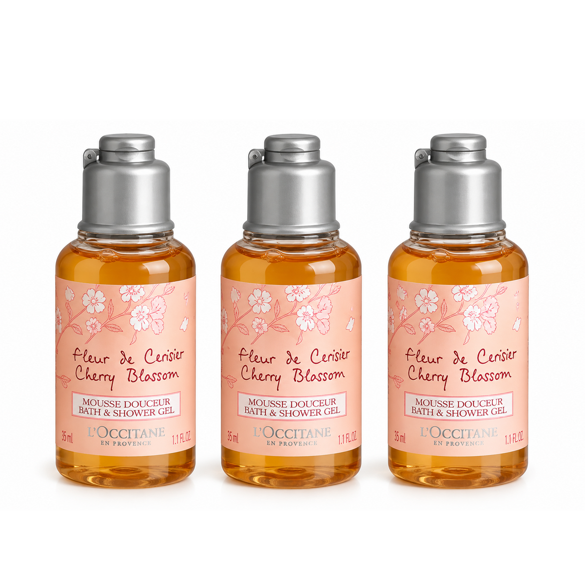 L’Occitane Fleurs de Cerisier Cherry Blossom Shower gel 3 x 35ml (105ml)