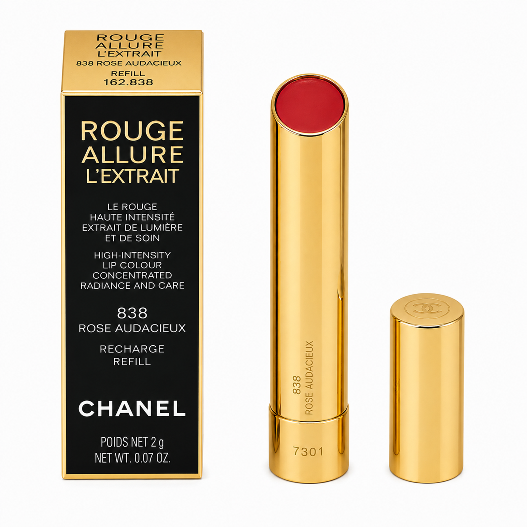 Chanel Rouge Allure L'Extrait nachfüllbare stift 838 Rose Audacieux 2g