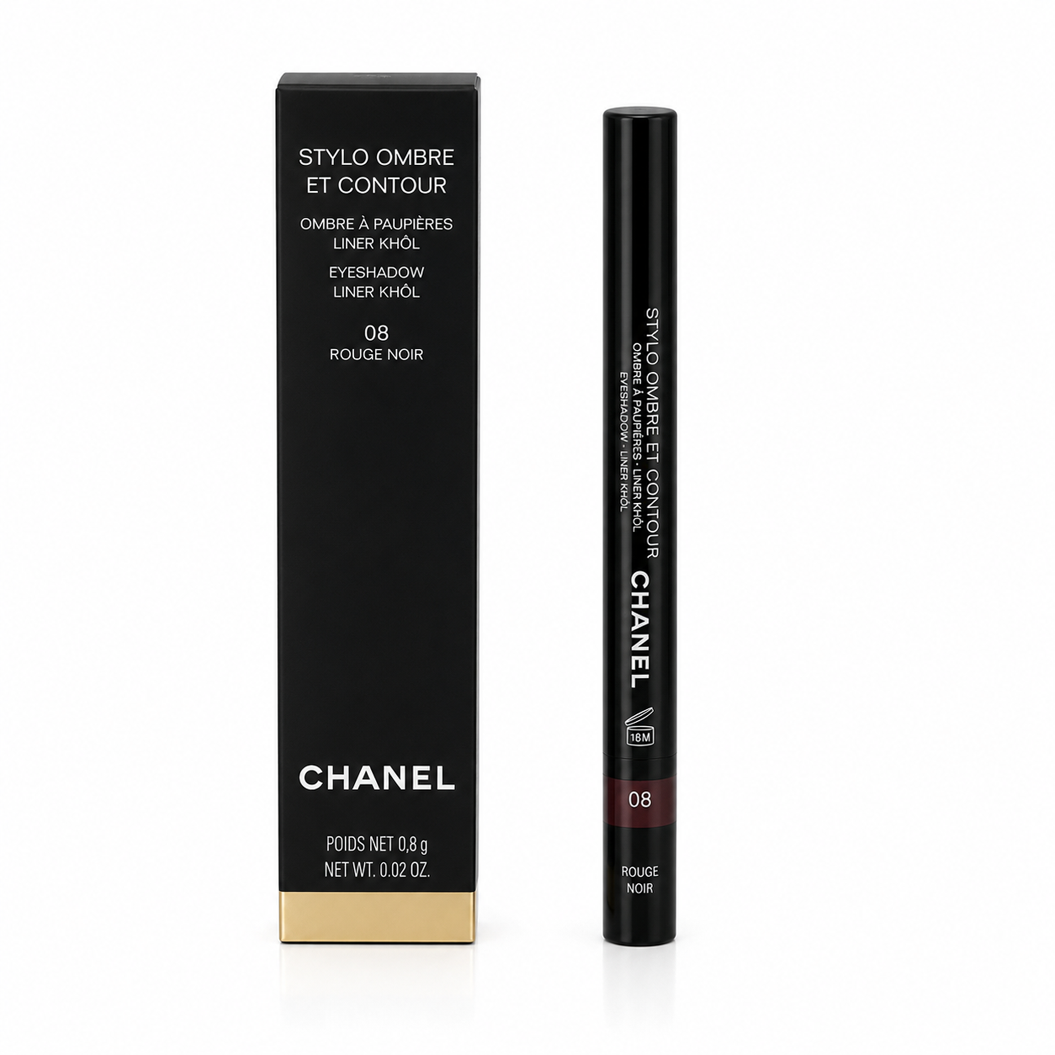 Chanel Stylo Ombre Et Contour Lidschatten Stift 0,8g Rouge Noir 08