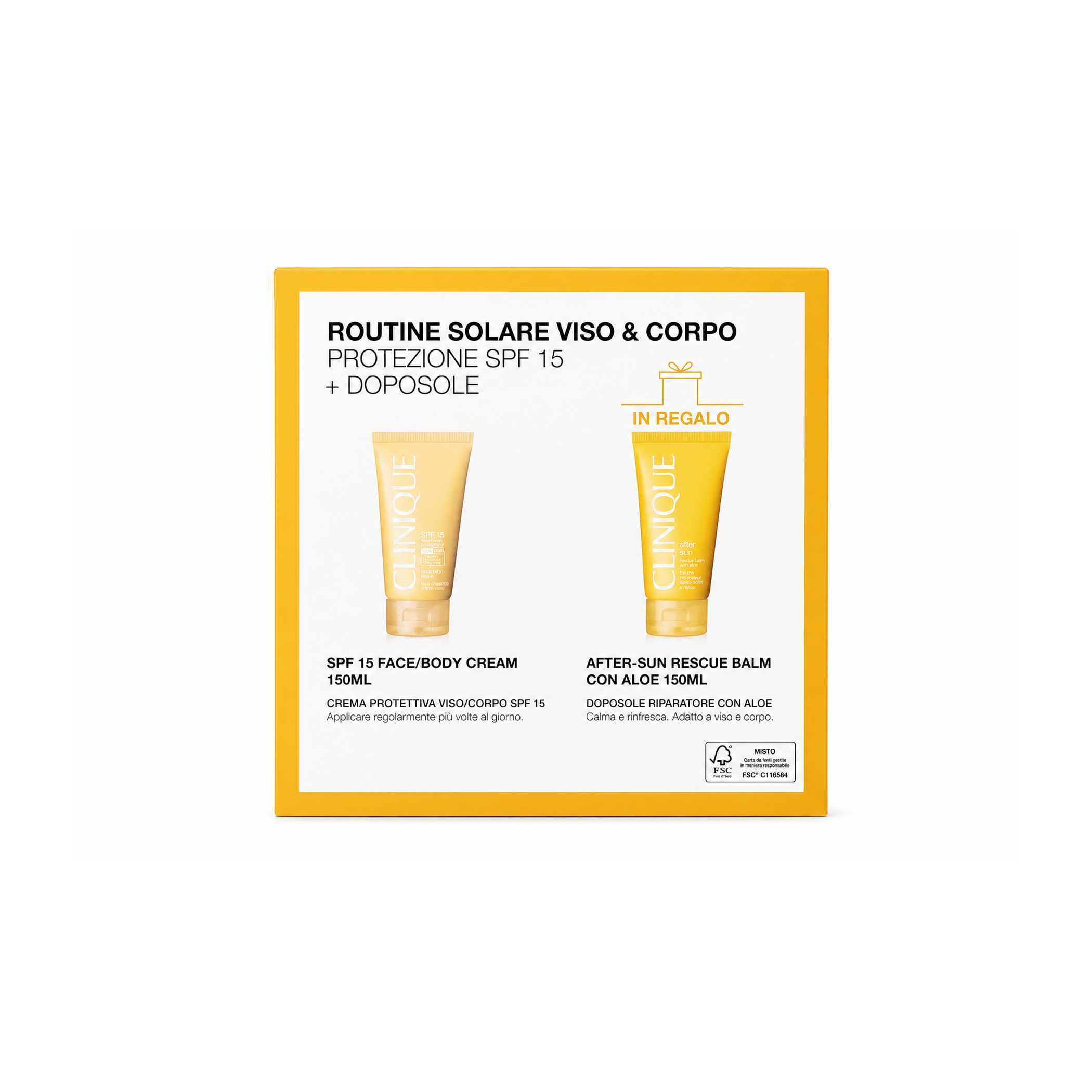 Clinique SPF15 Face Body Cream & After Sun Balm 2x 150ml