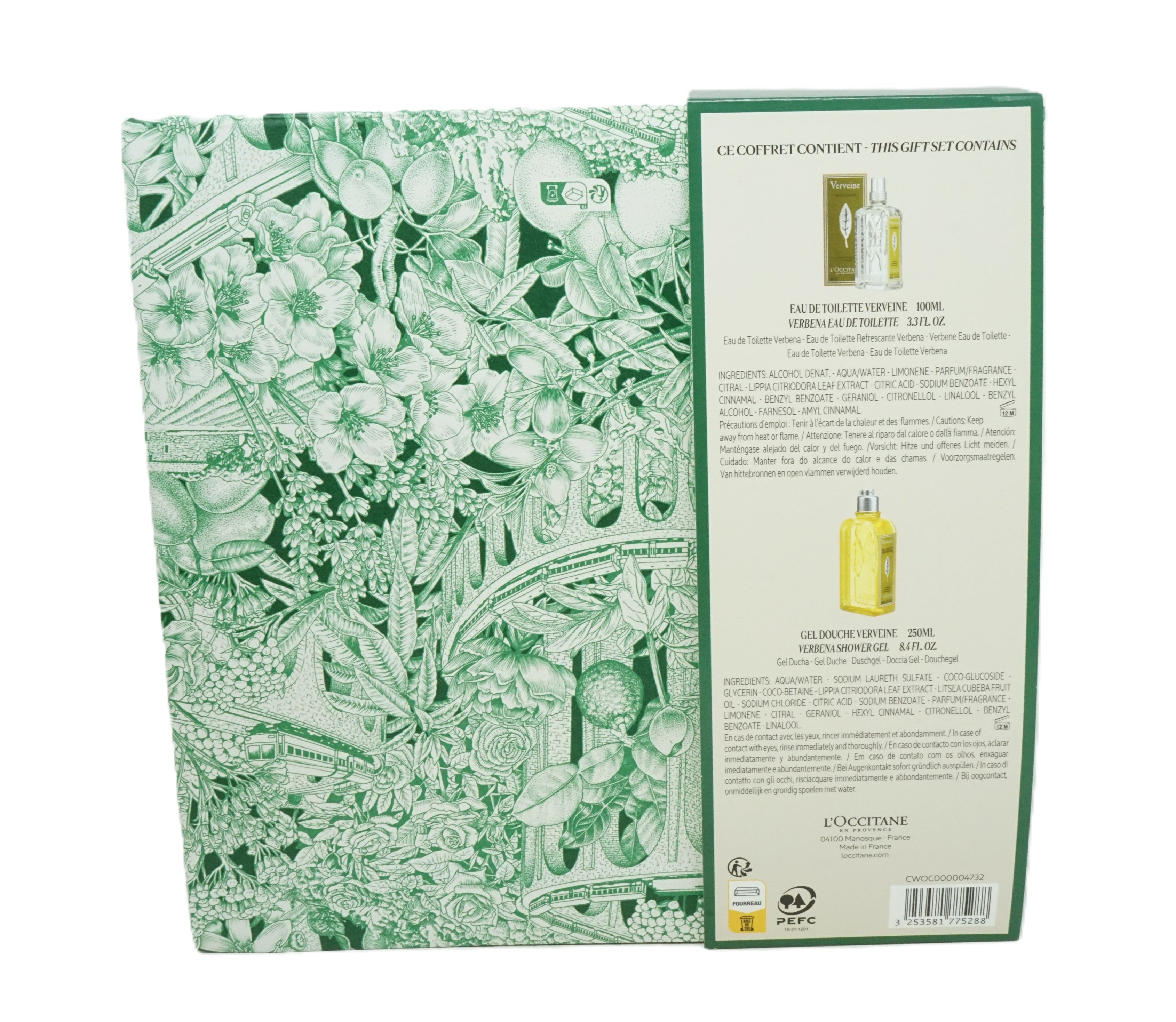 L'Occitane Gift Set Verbena Freshness Shower Gel 250ml + Eau de Toilette 100ml