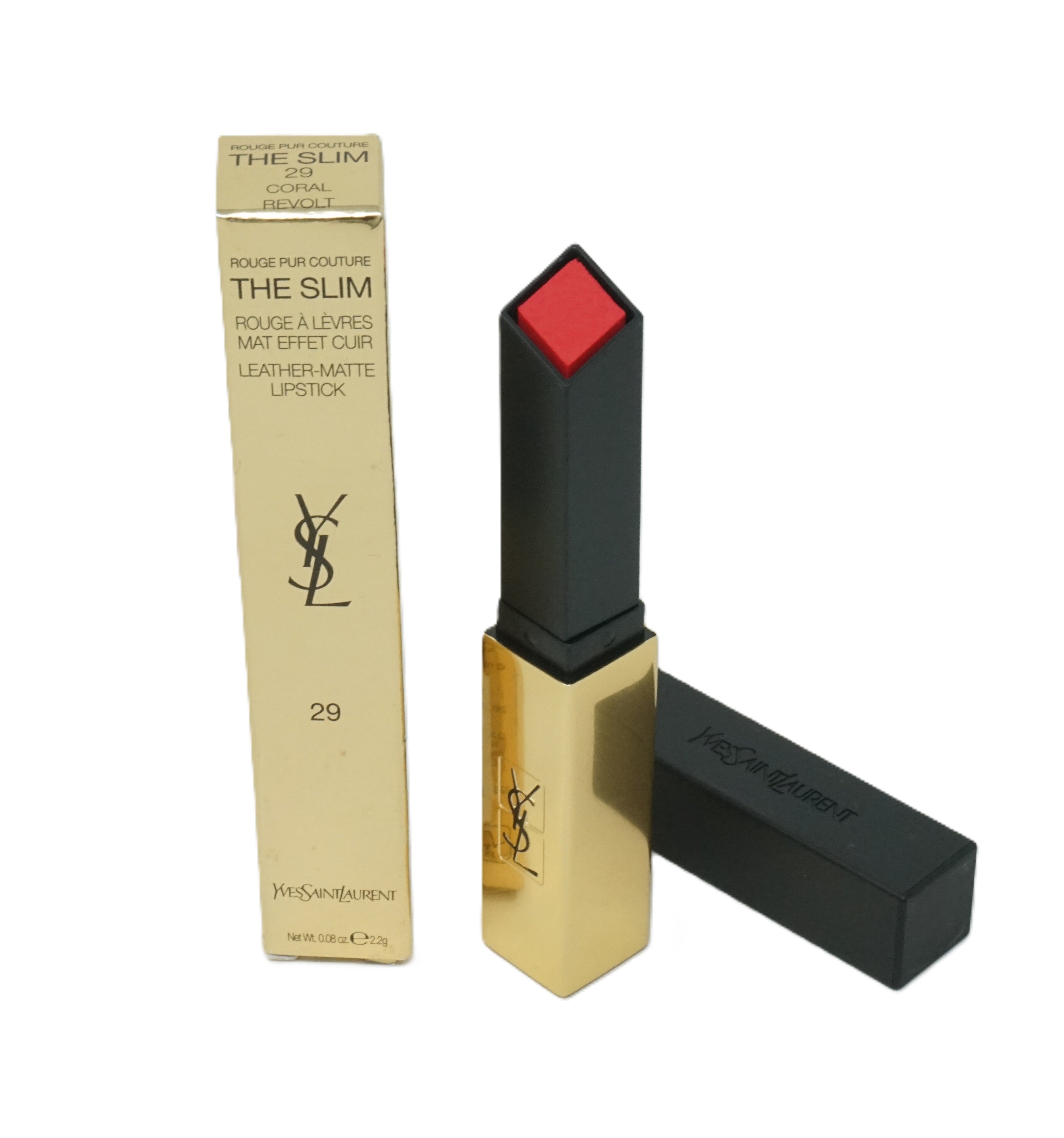 Yves Saint Laurent The Slim Leather-Matte Lipstick 2,2g Lippenstift 29 Coral Revolt