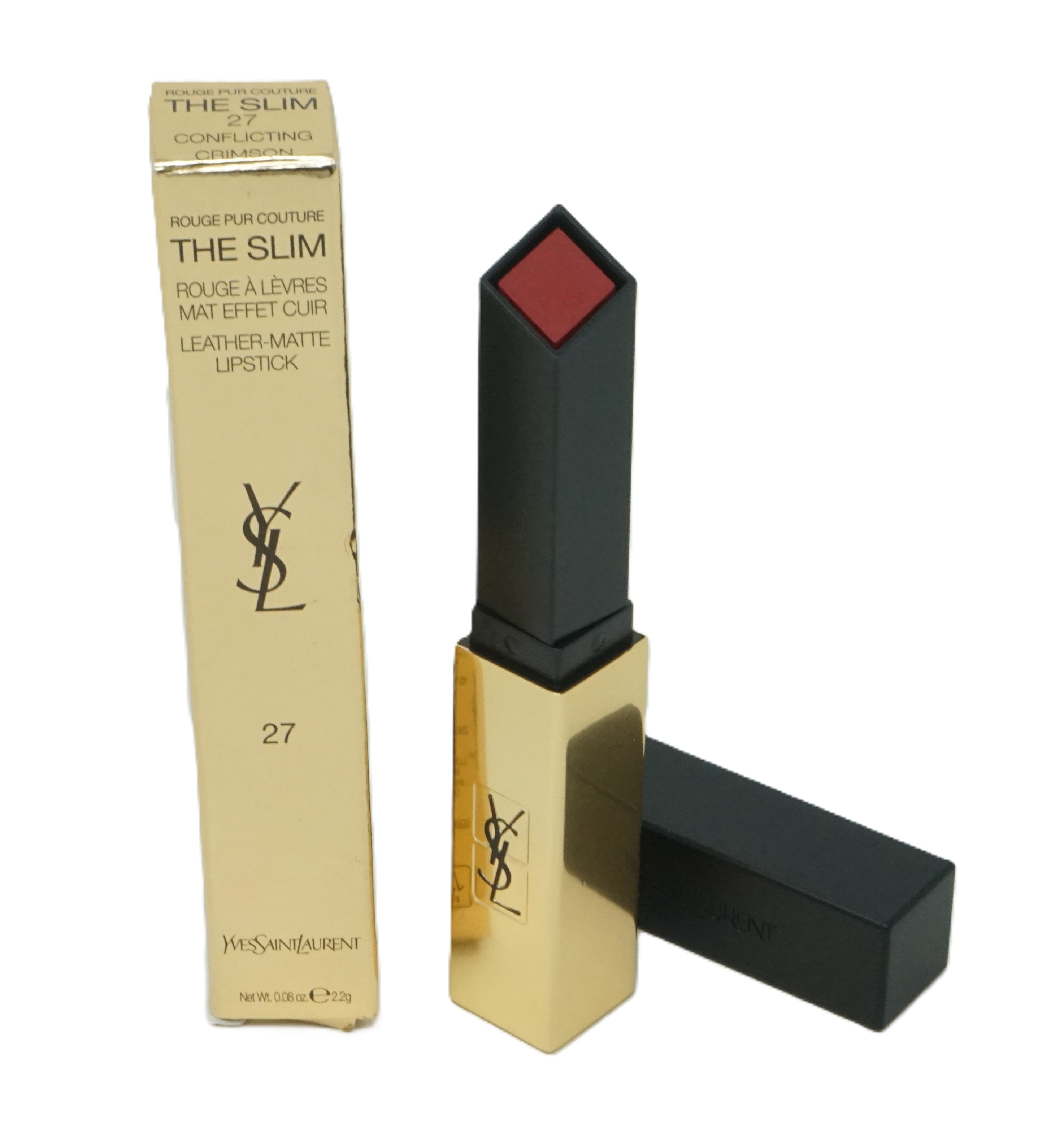Yves Saint Laurent The Slim Leather-Matte Lipstick 2,2g Lippenstift 27 Conflicting Crimson