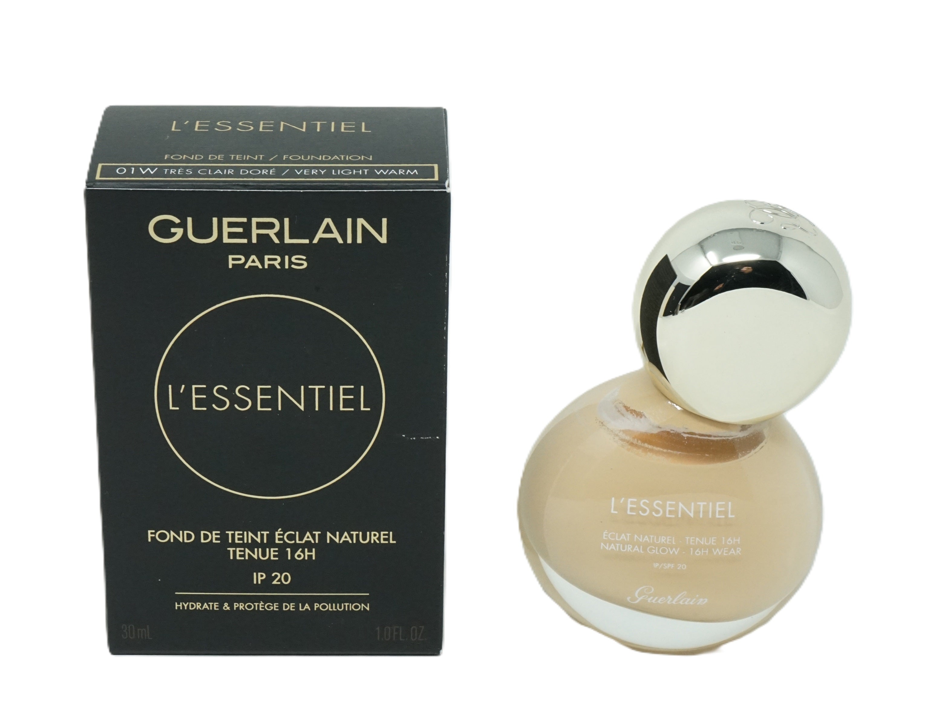 Guerlain Paris L'Essentiel Natural Glow Foundation 16H 01W Very Light Warm 30ml