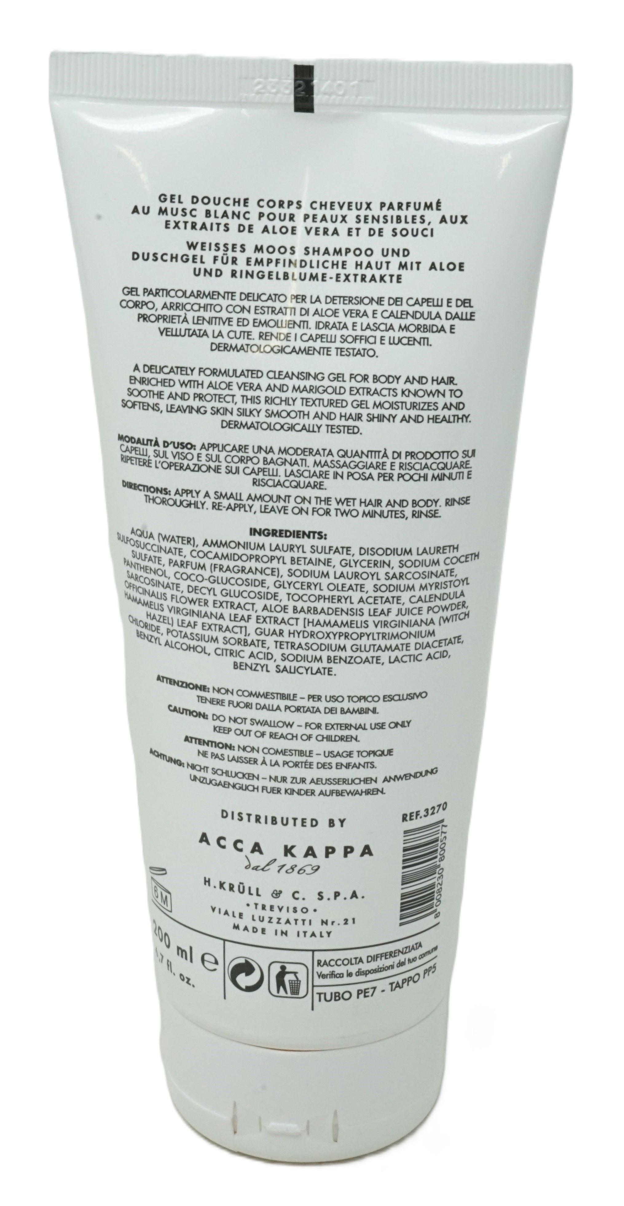 Acca Kappa Muschio Bianco Shampoo & Shower gel 250 ml