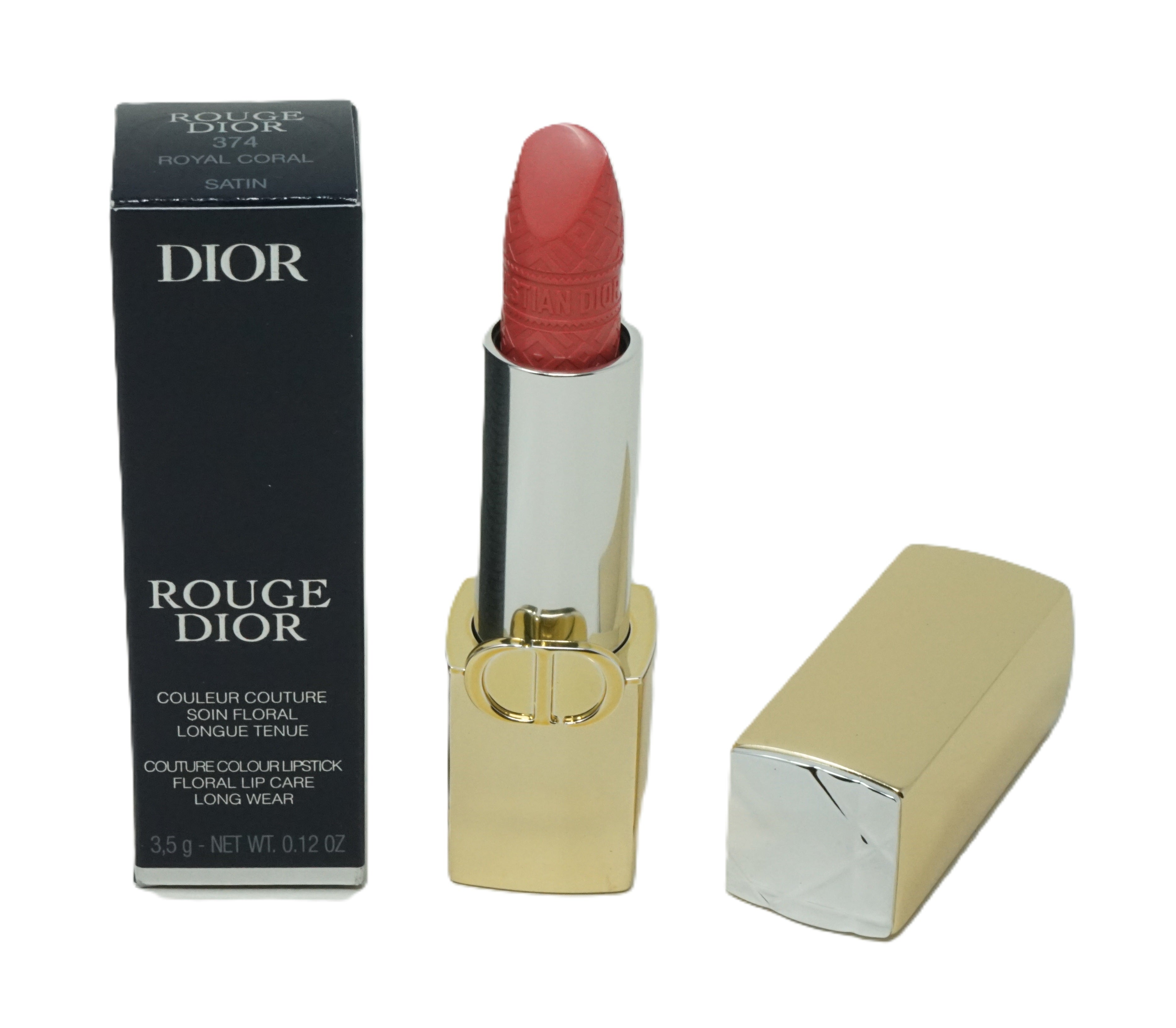 Dior Rouge Floral Lip Lippenstift Lipstick 374 Royal Coral Satin 3,5g