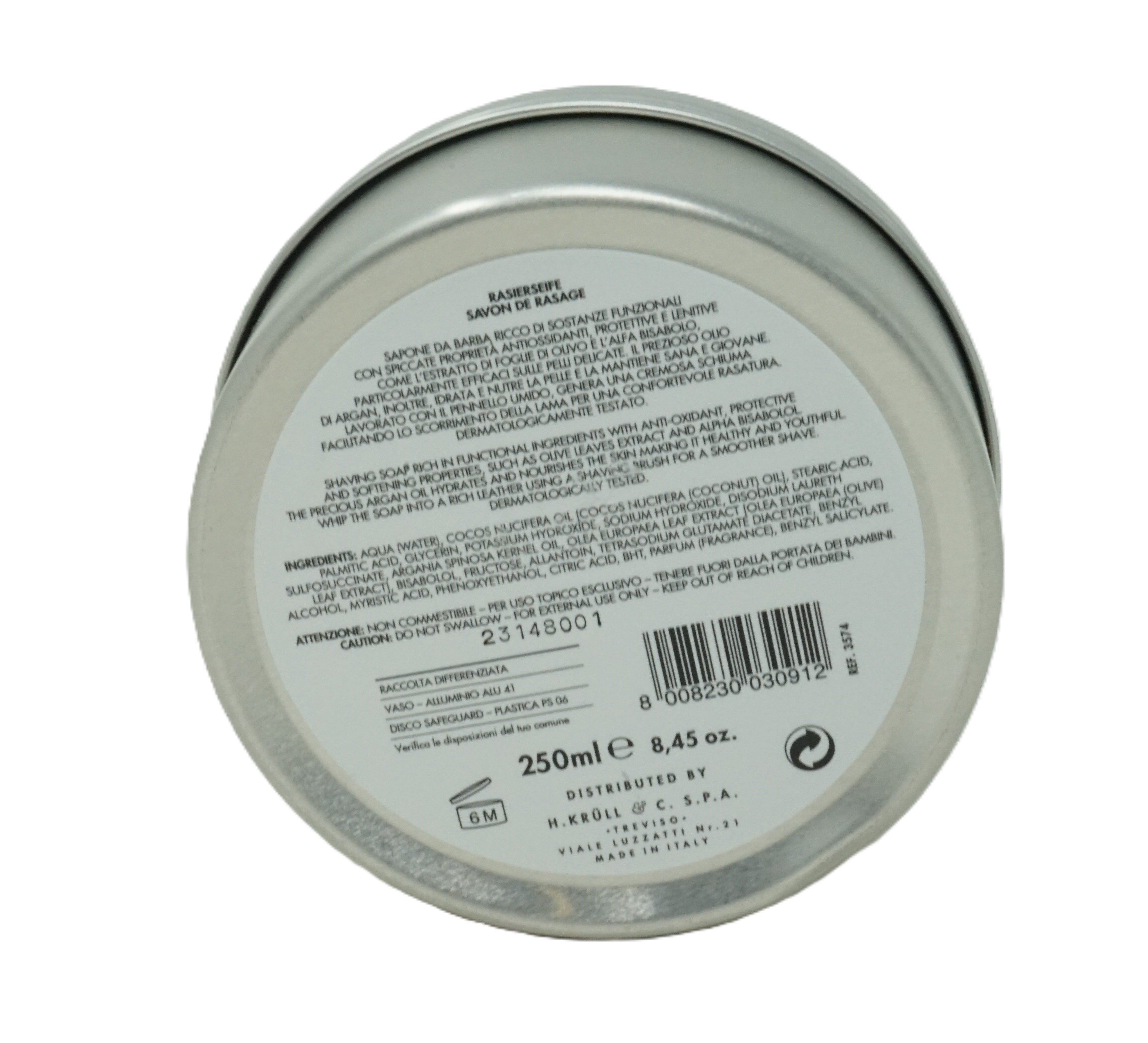 Acca Kappa Muschio Bianco White Moss Rasierseife Shaving Soap 250ml