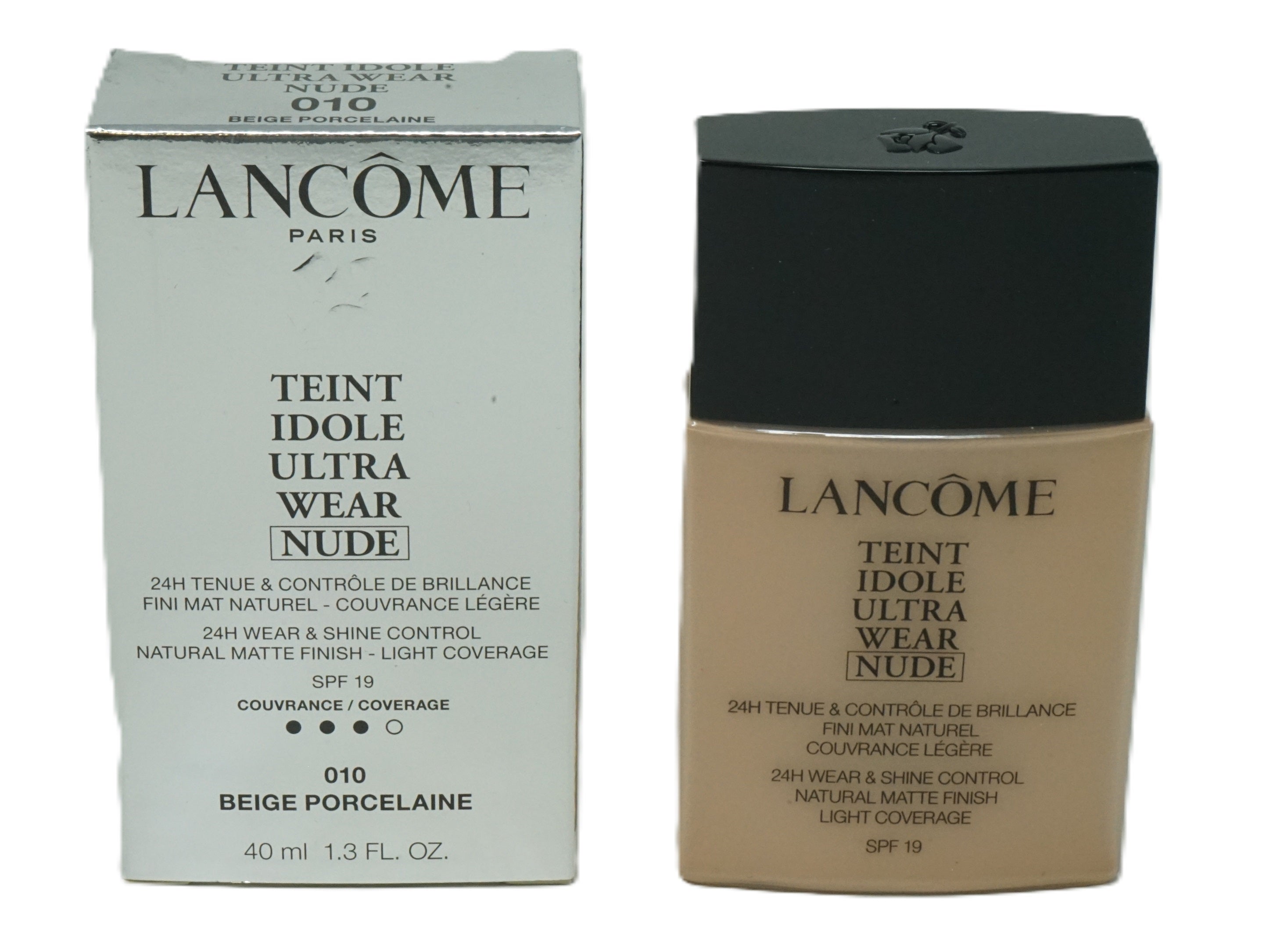 Lancome Teint Idole Ultra Wear Nude SPF19 Foundation 010 beige Porcelaine 40ml