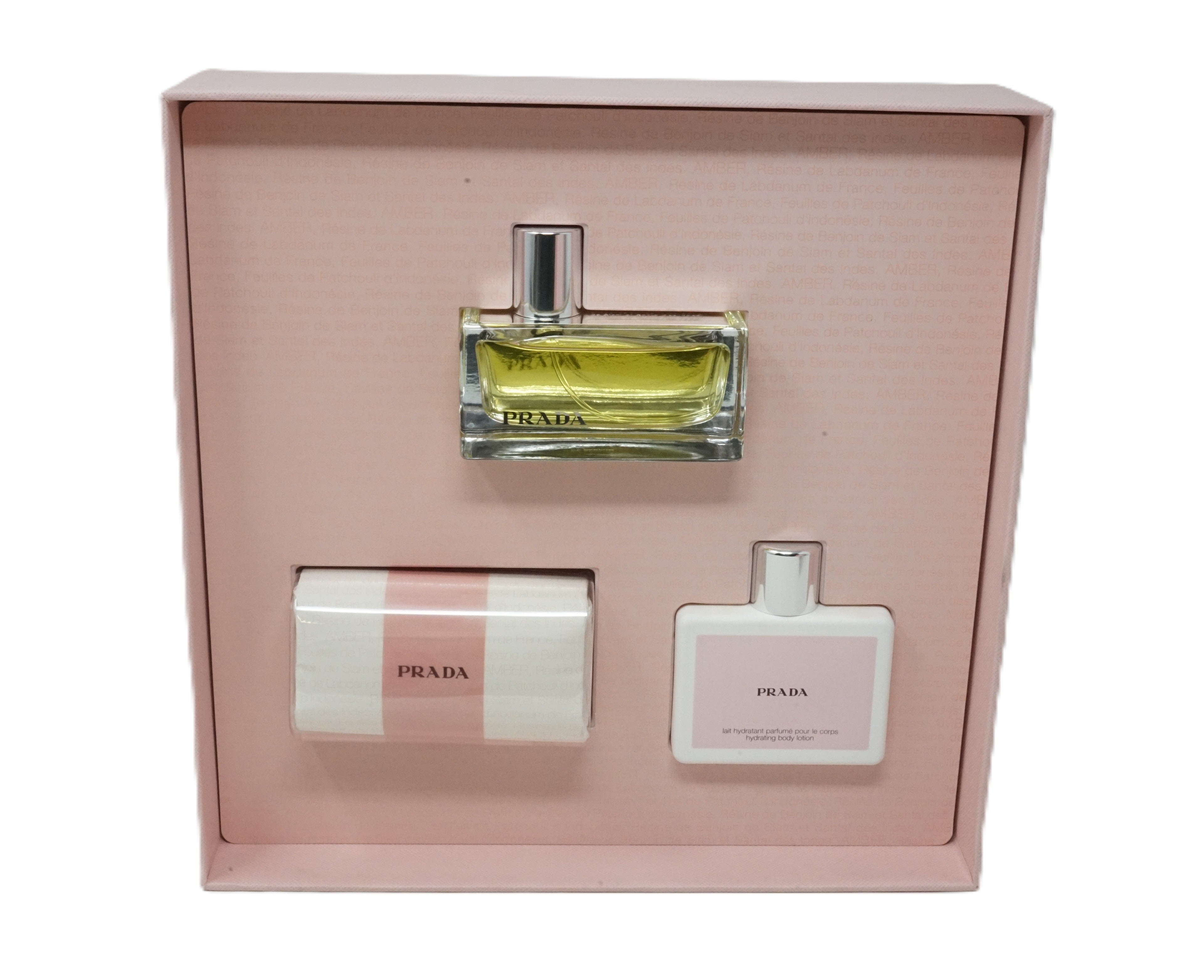 Prada Amber Eau de Parfum Spray 50 ml Lotion + Seife