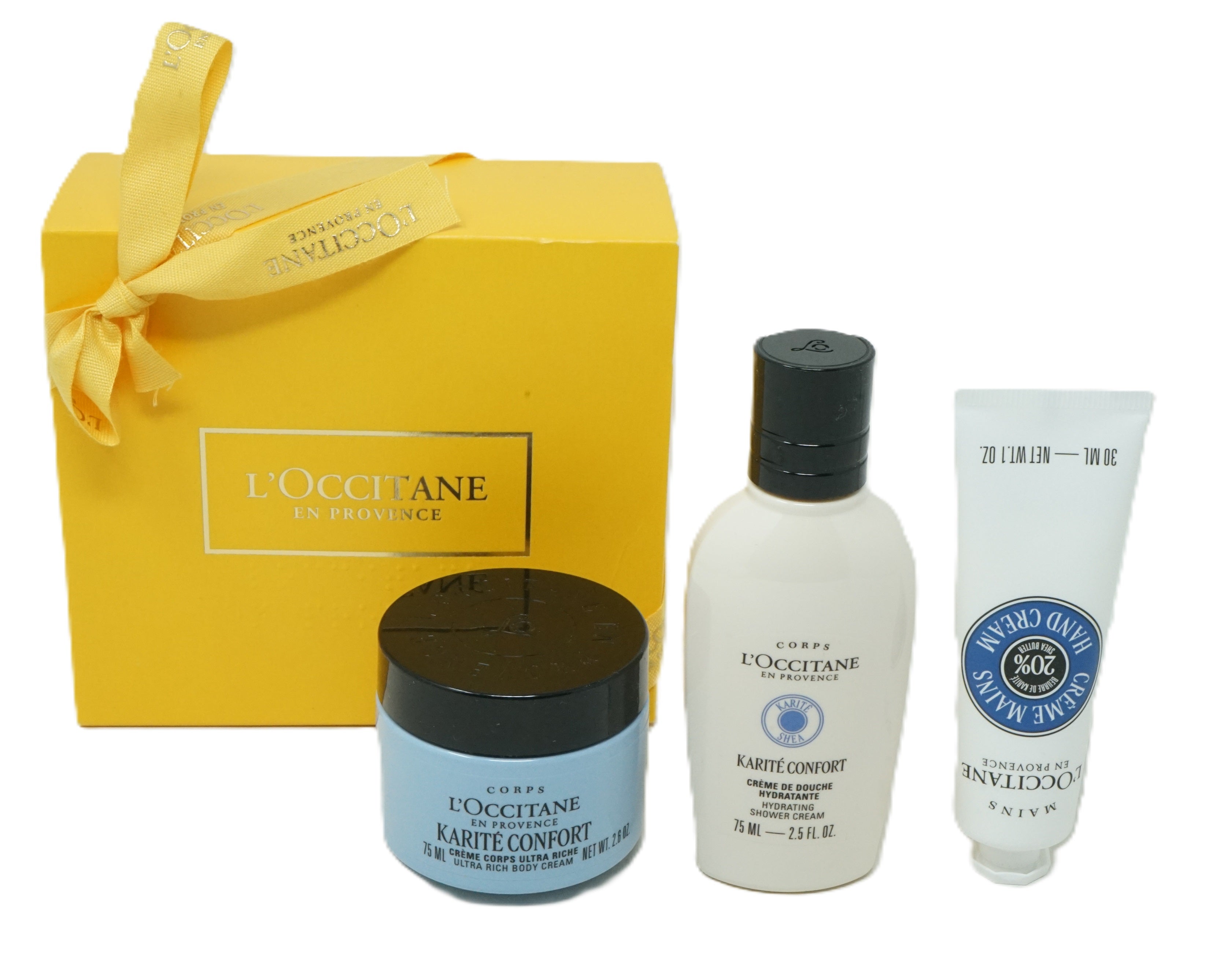 L’Occitane Karite Confort Set Body Cream 75ml + Shower Cream 75ml + Hand Cream 30ml