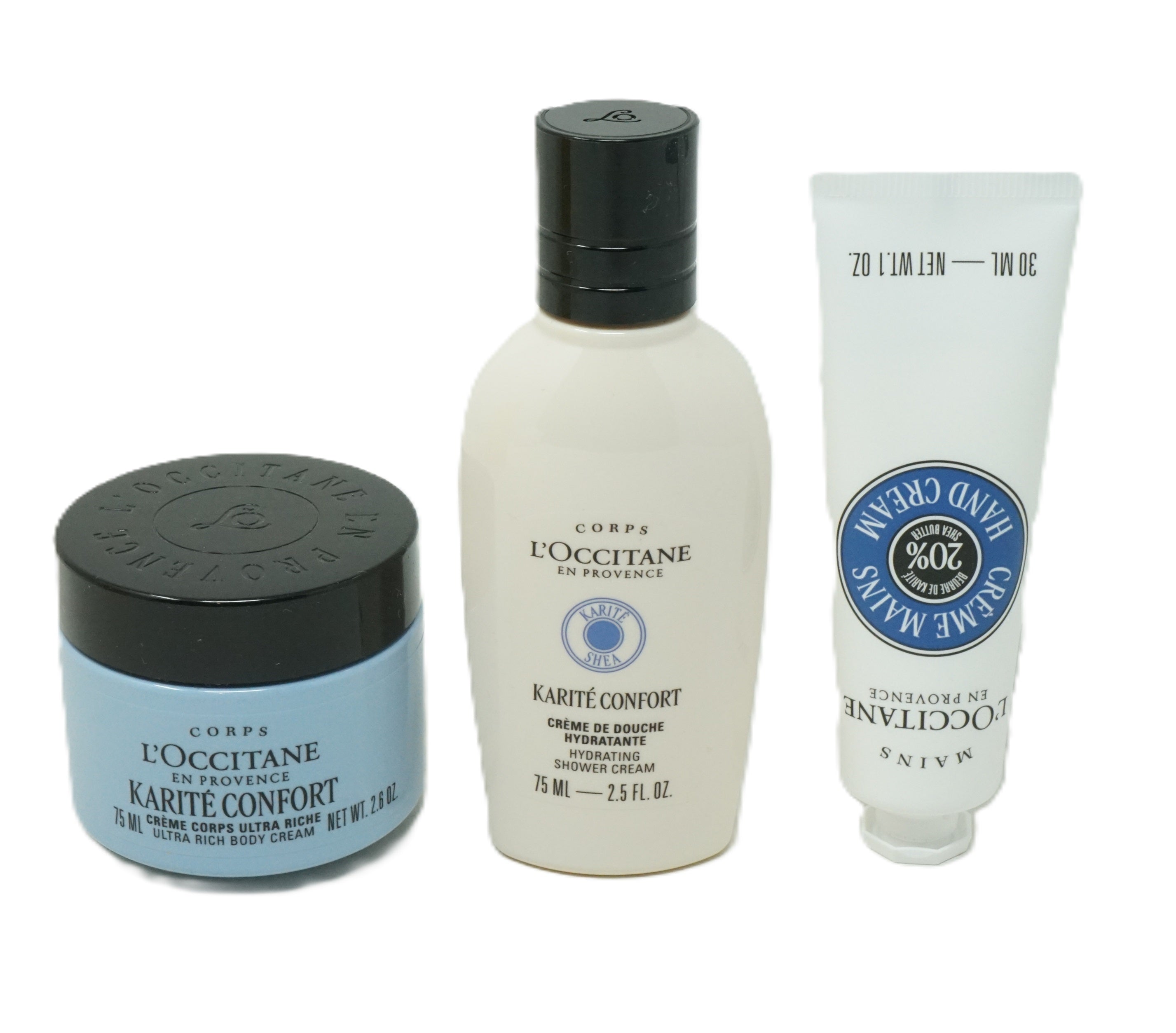 L’Occitane Karite Confort Set Body Cream 75ml + Shower Cream 75ml + Hand Cream 30ml