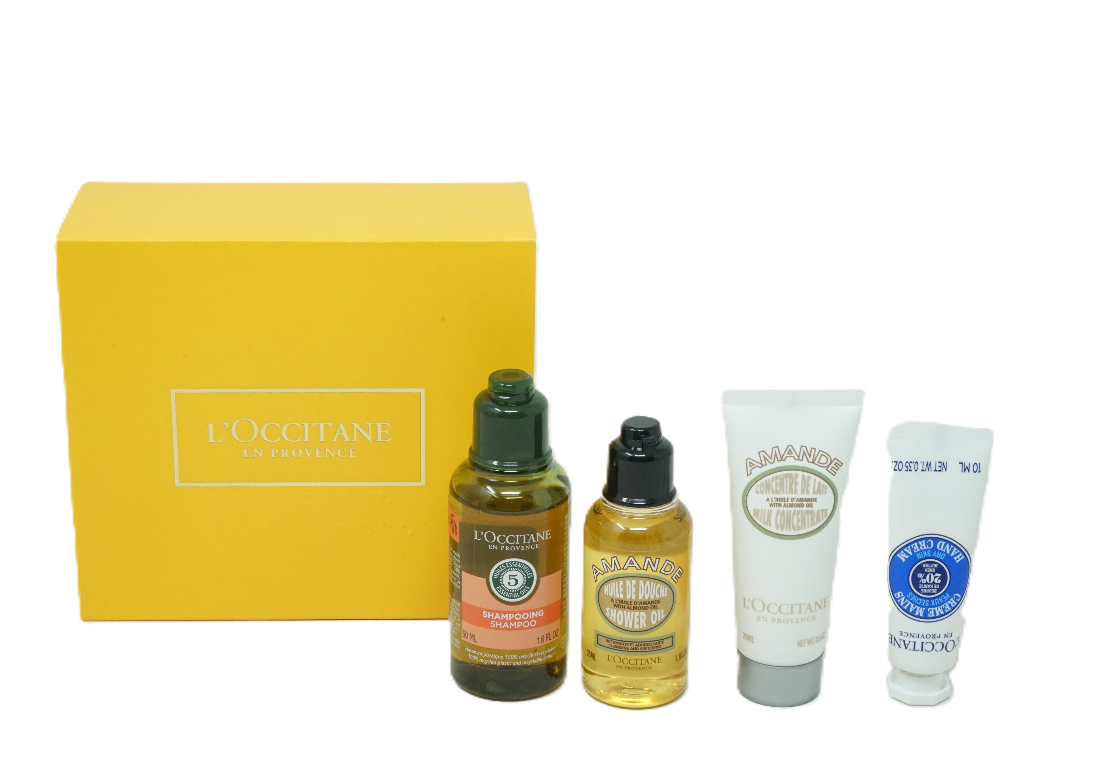 L’Occitane Amande Milk 20ml + Shower oil 35ml + Shampoo 50ml + hand creme 10ml