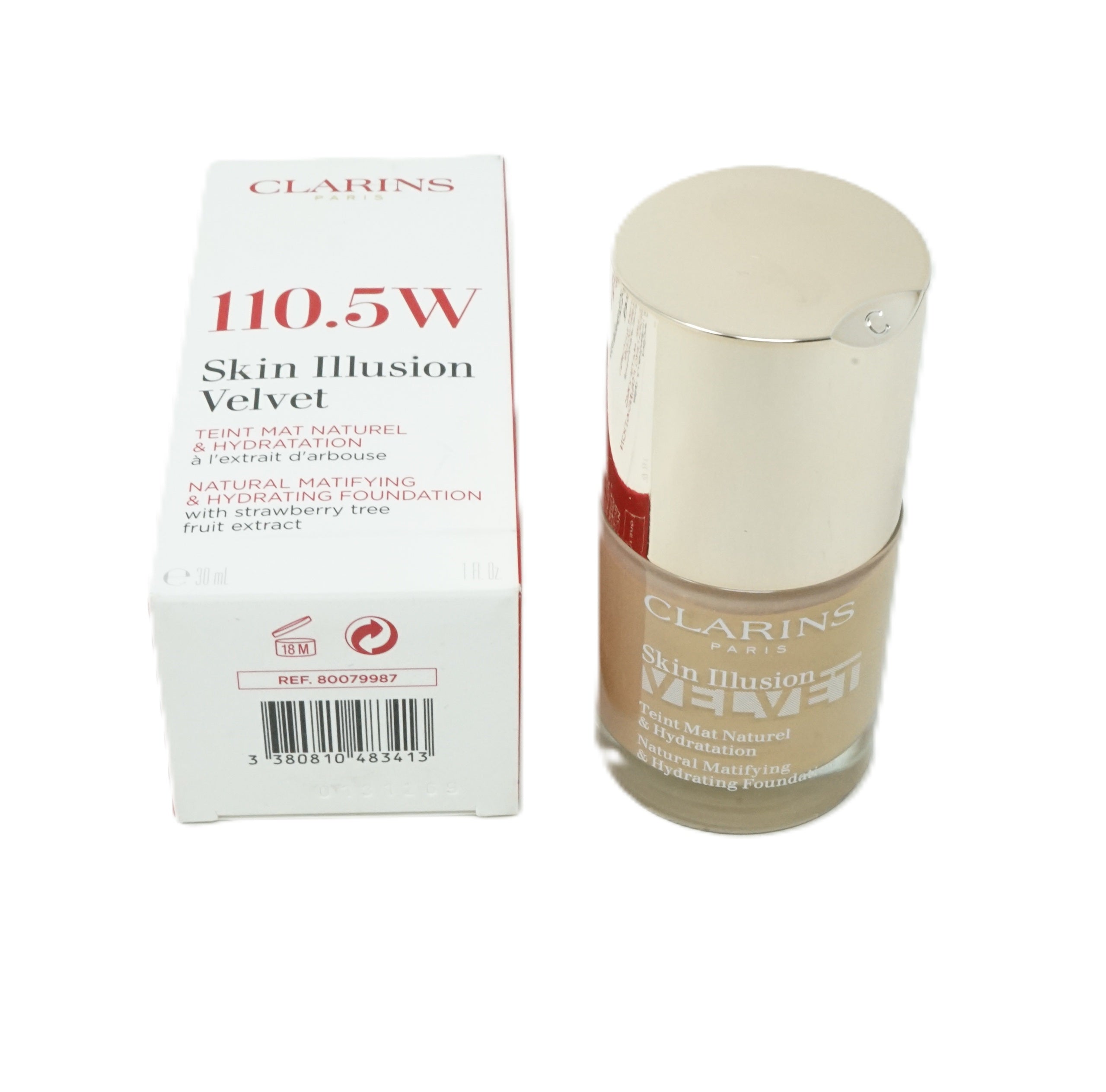 Clarins Skin Illusion Velvet  Foundation 110.5W  30 ml