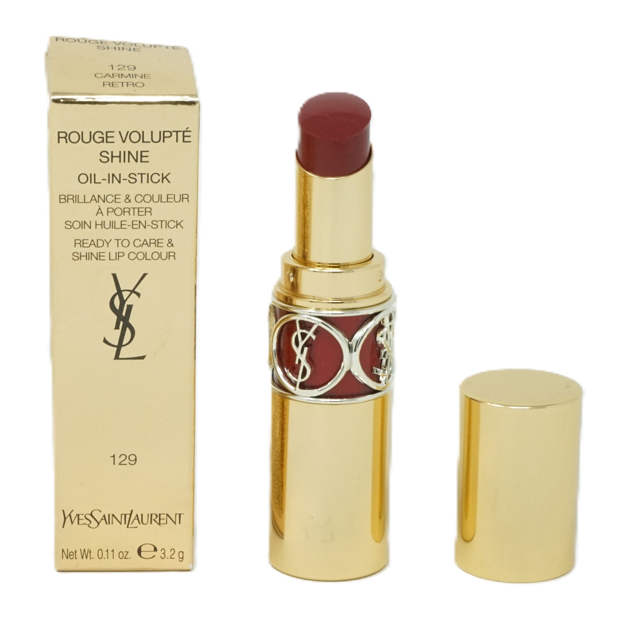 Yves Saint Laurent Rouge Volupté Shine Oil-in-Stick Lippenstift 3,2g Carmine Retro 129