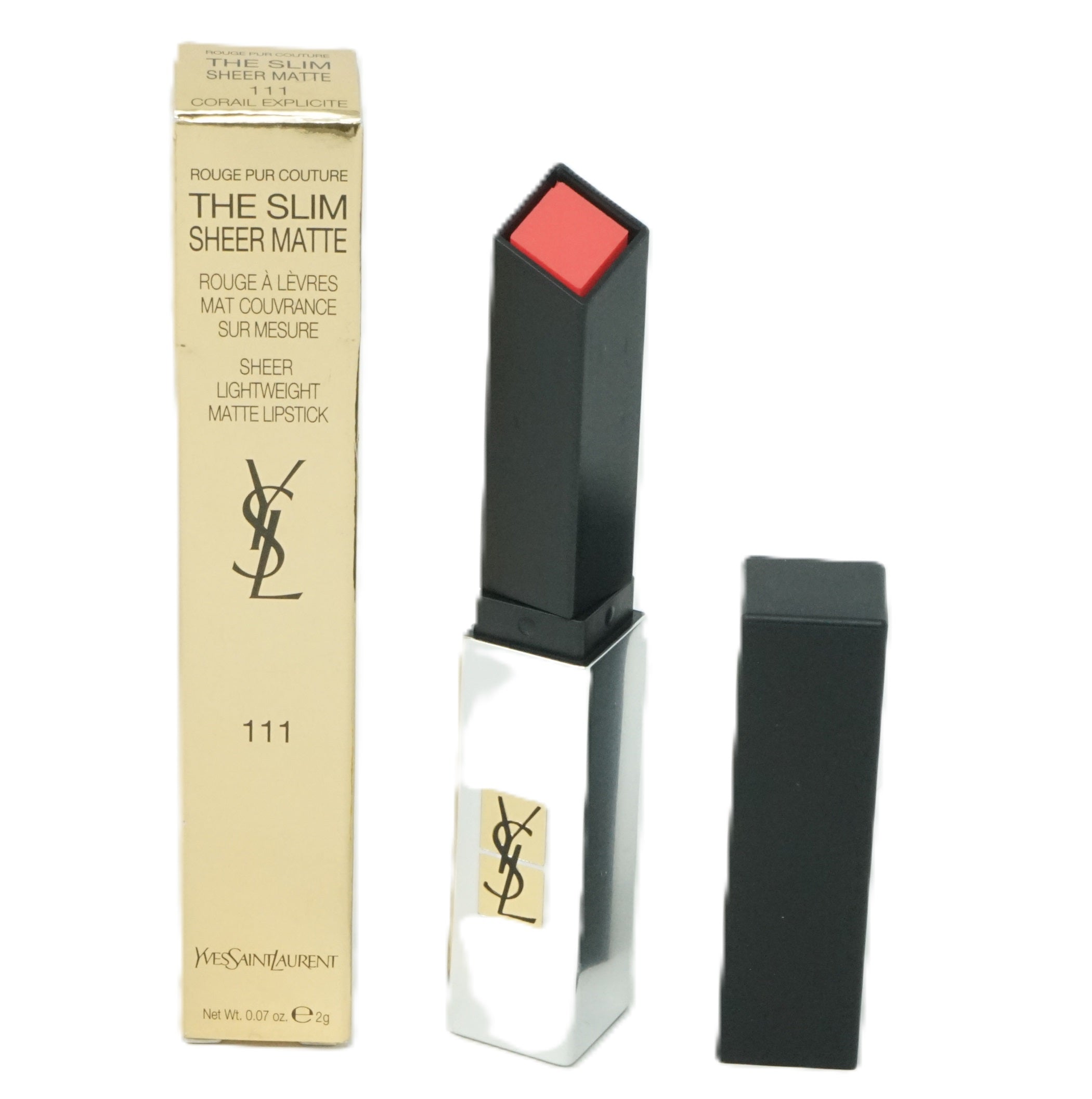 Yves Saint Laurent Rouge pur Couture The Slim Sheer Matte 2 g Lippenstift  111 Corail Explicite