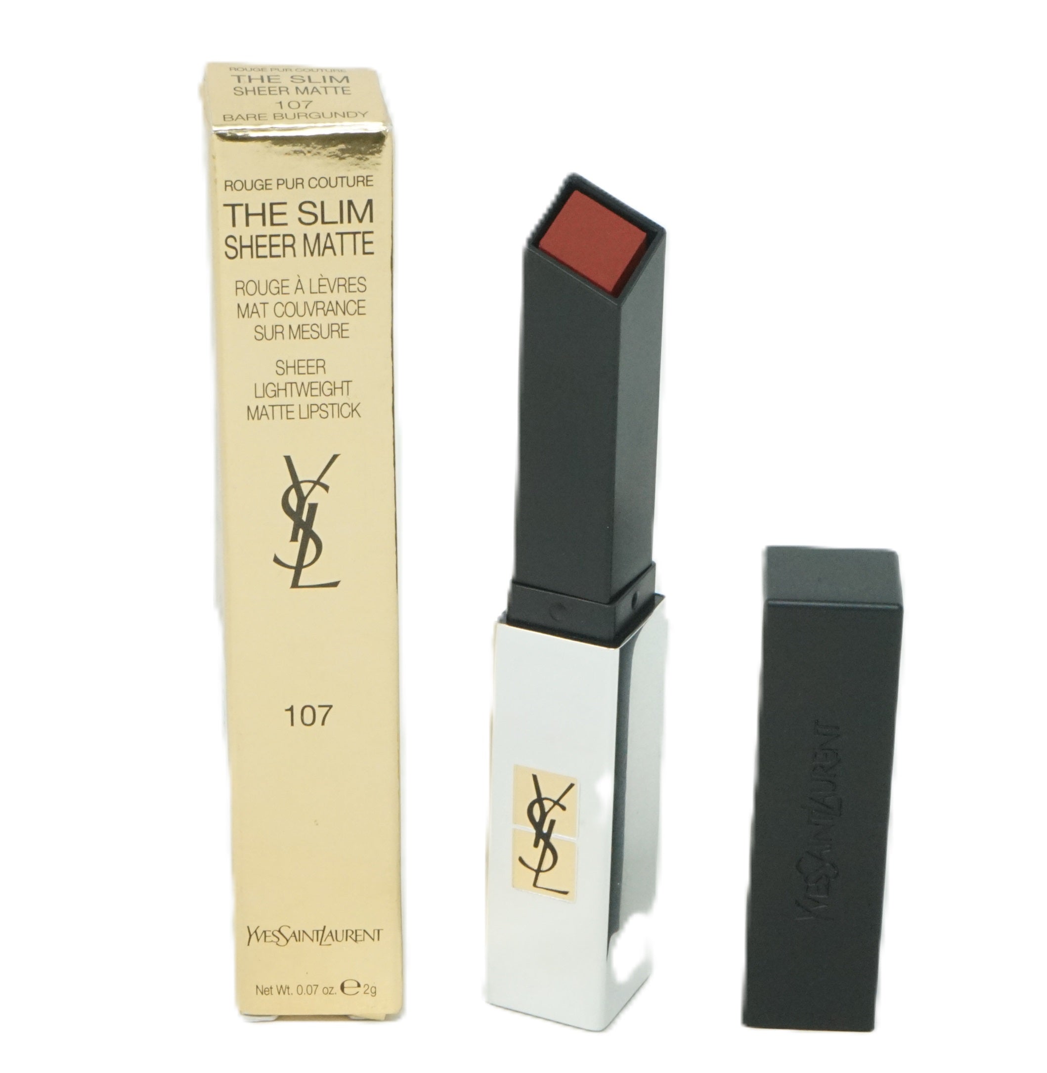 Yves Saint Laurent Rouge pur Couture The Slim Sheer Matte 2g Lippenstift 107 Bare Burgundy