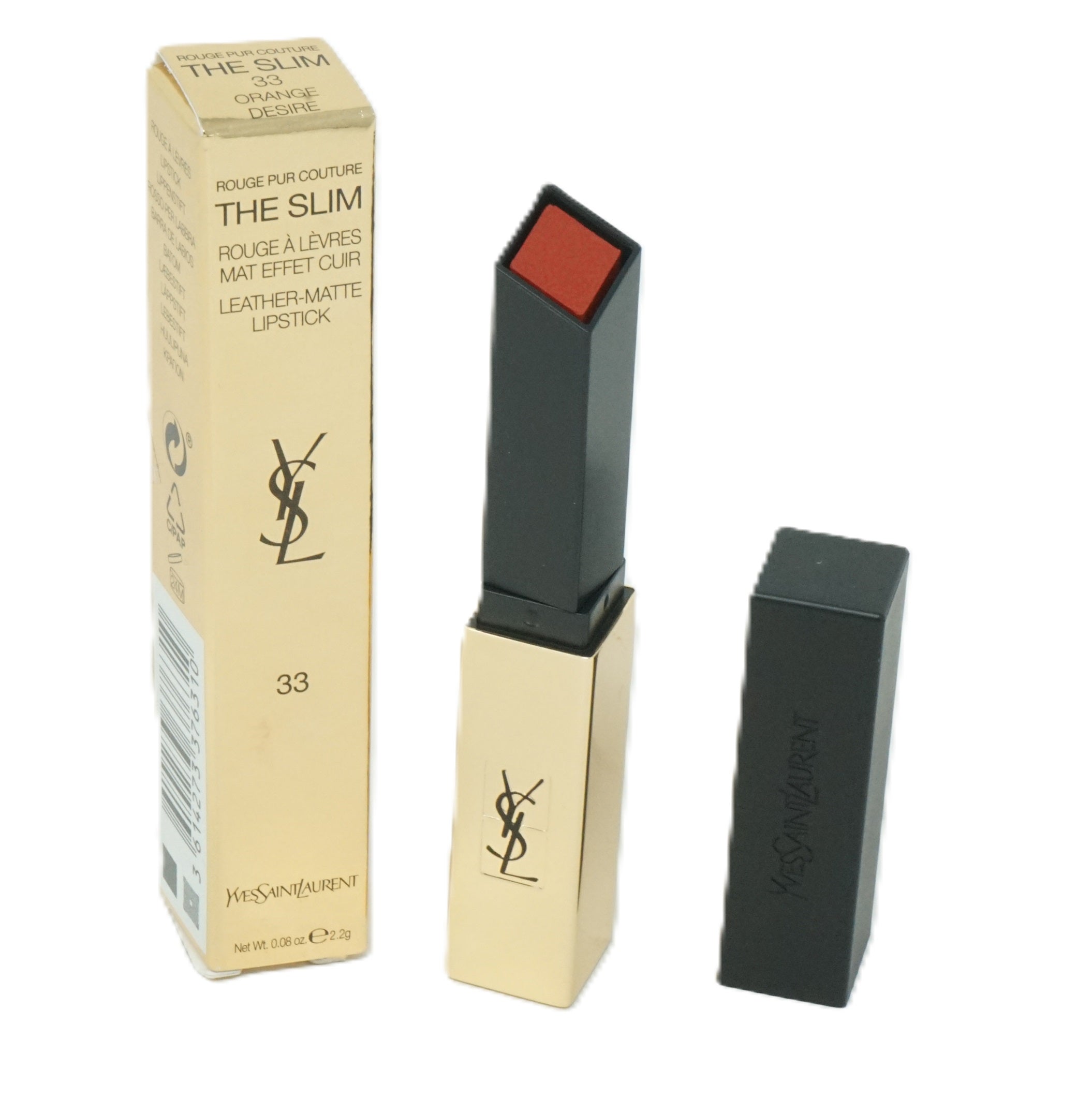 Yves Saint Laurent Rouge pur Couture The Slim Leather Matte Lippenstift 2,2g Orange Desire 33