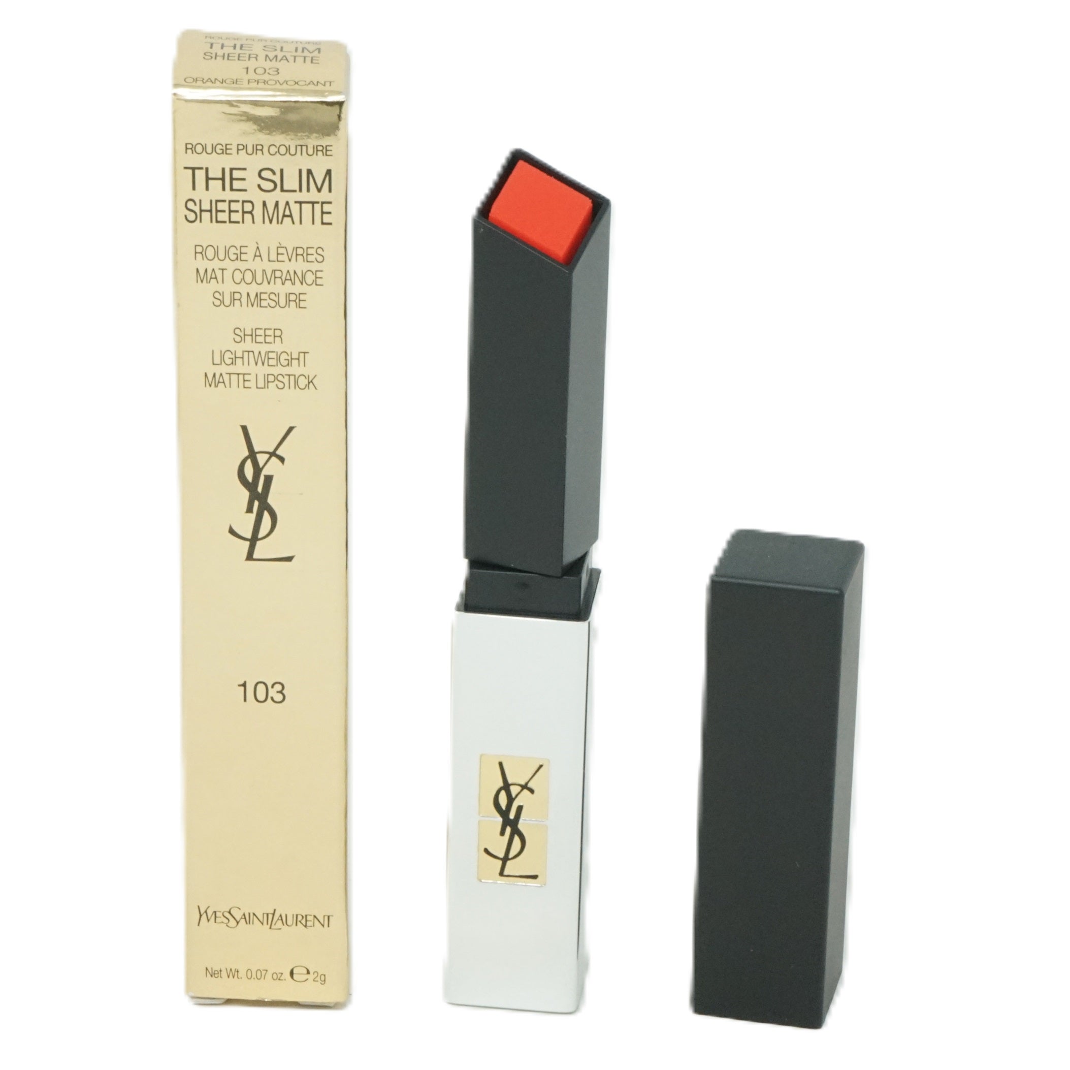 Yves Saint Laurent Rouge pur Couture The Slim Sheer Matte 2g Lippenstift 103 Orange Provocant