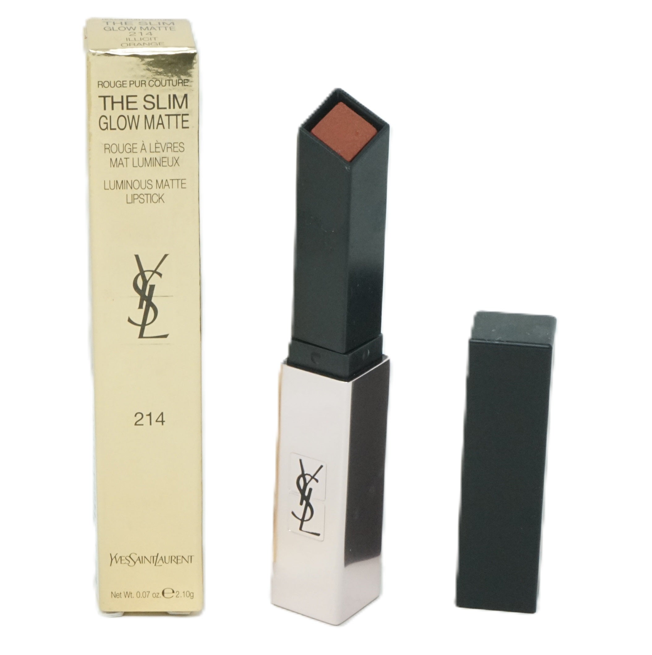 Yves Saint Laurent The Slim Glow Matte Lippenstift 2,1g Illicit Orange 214