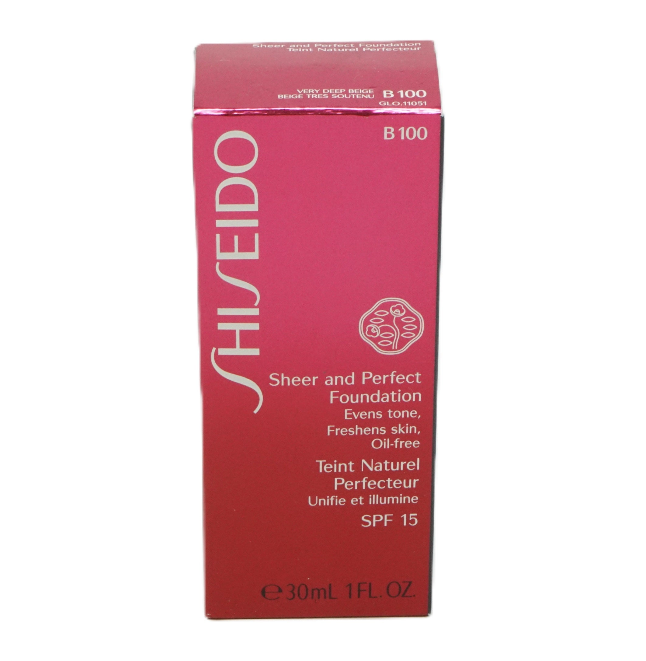 Shiseido Sheer and Perfect Foundation Evens Tone SPF15 30ml Very Deep Beige B100