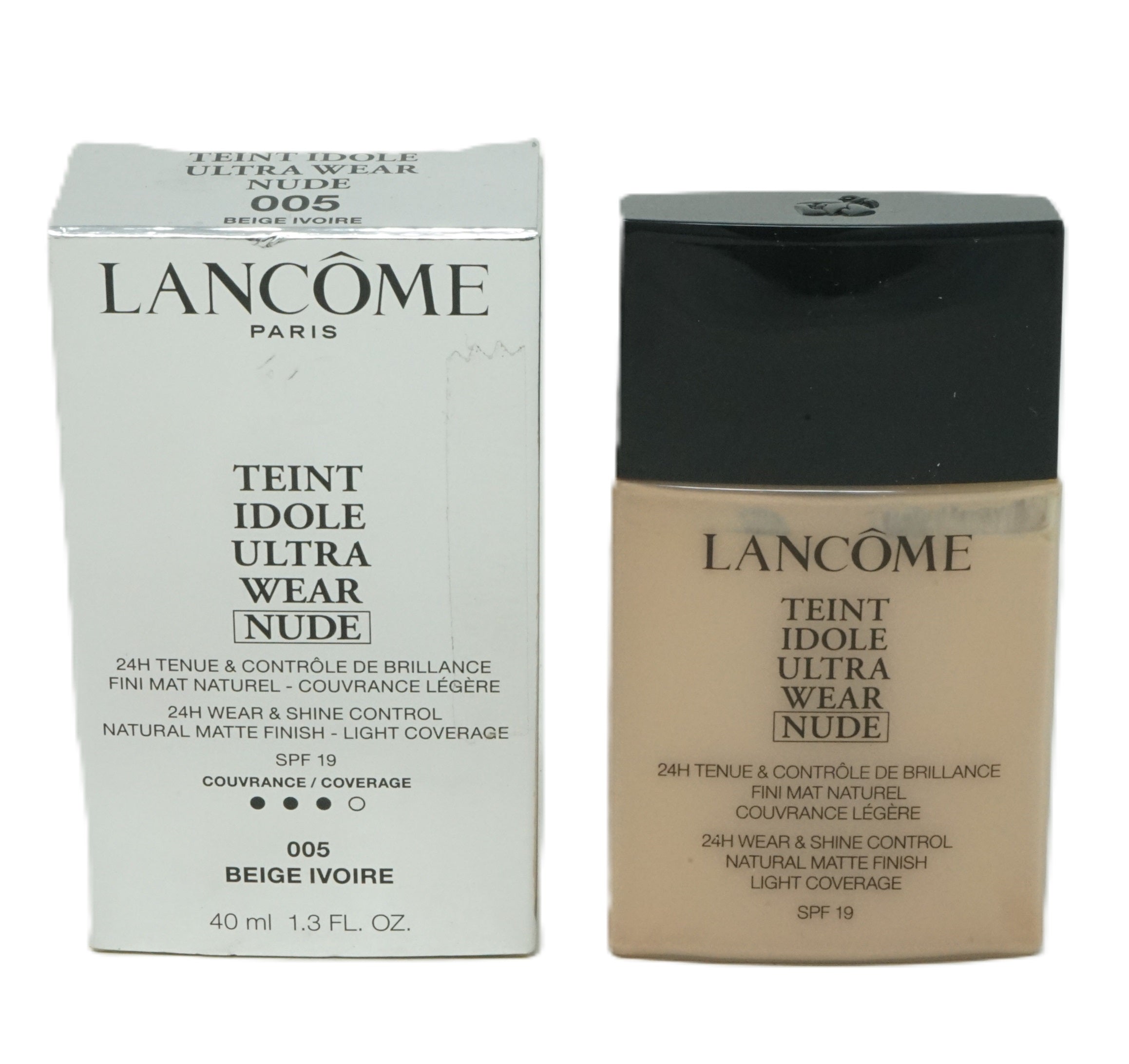 Lancome Teint Idole Ultra Wear Nude SPF19 Coverage Foundation 40ml  Beige Ivoire 005