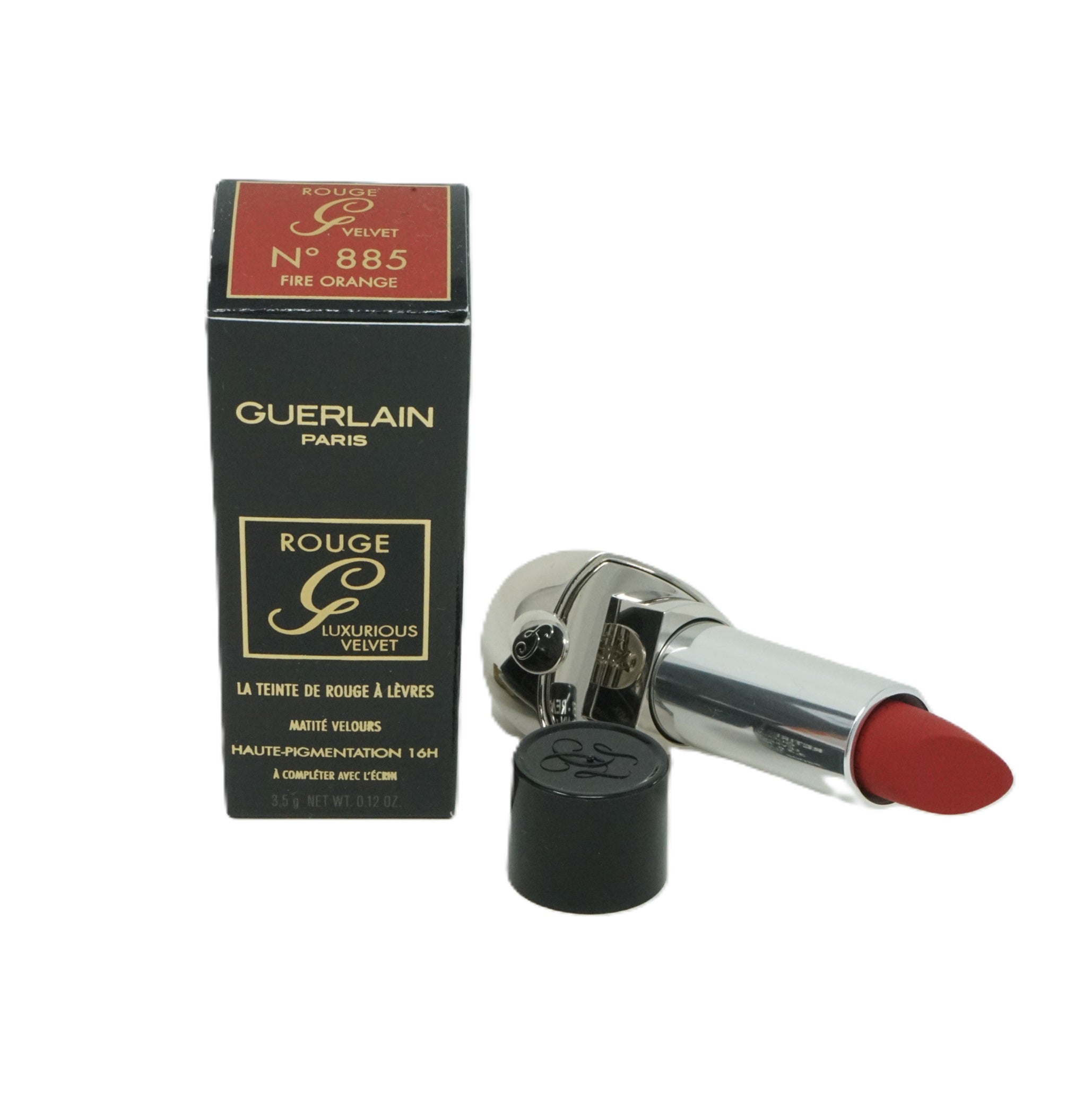 Guerlain Rouge G Luxurious Velvet Matte Lipstick Shade Lippenstift 3,5g No 885 Fire Orange