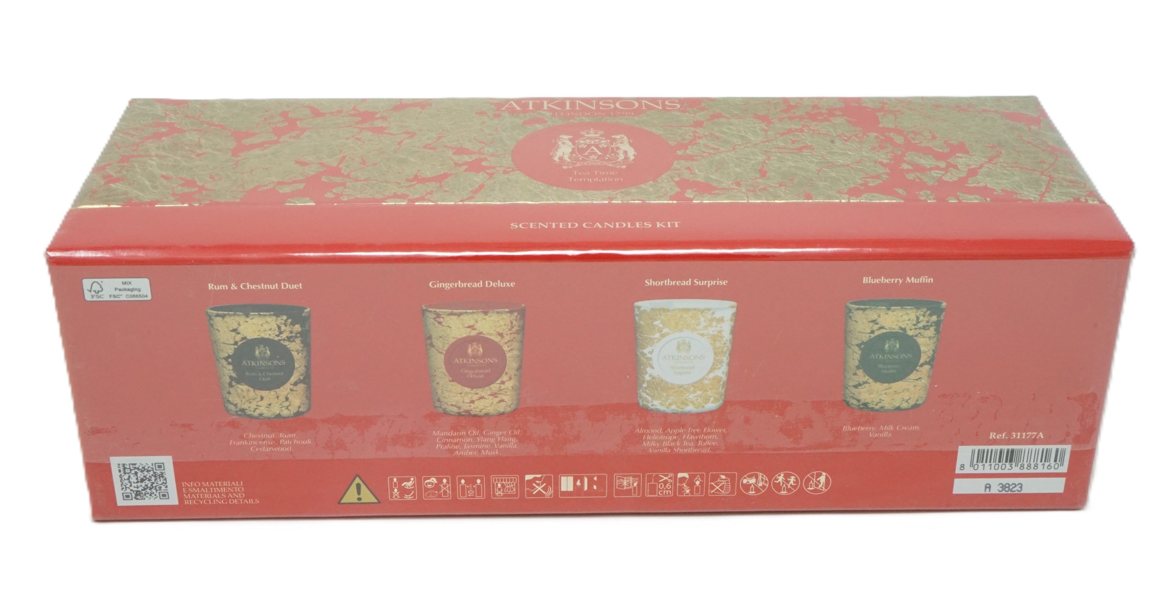 Atkinsons Scented Candles Kit Tea Time Temptation Duftkerzen 4x75g