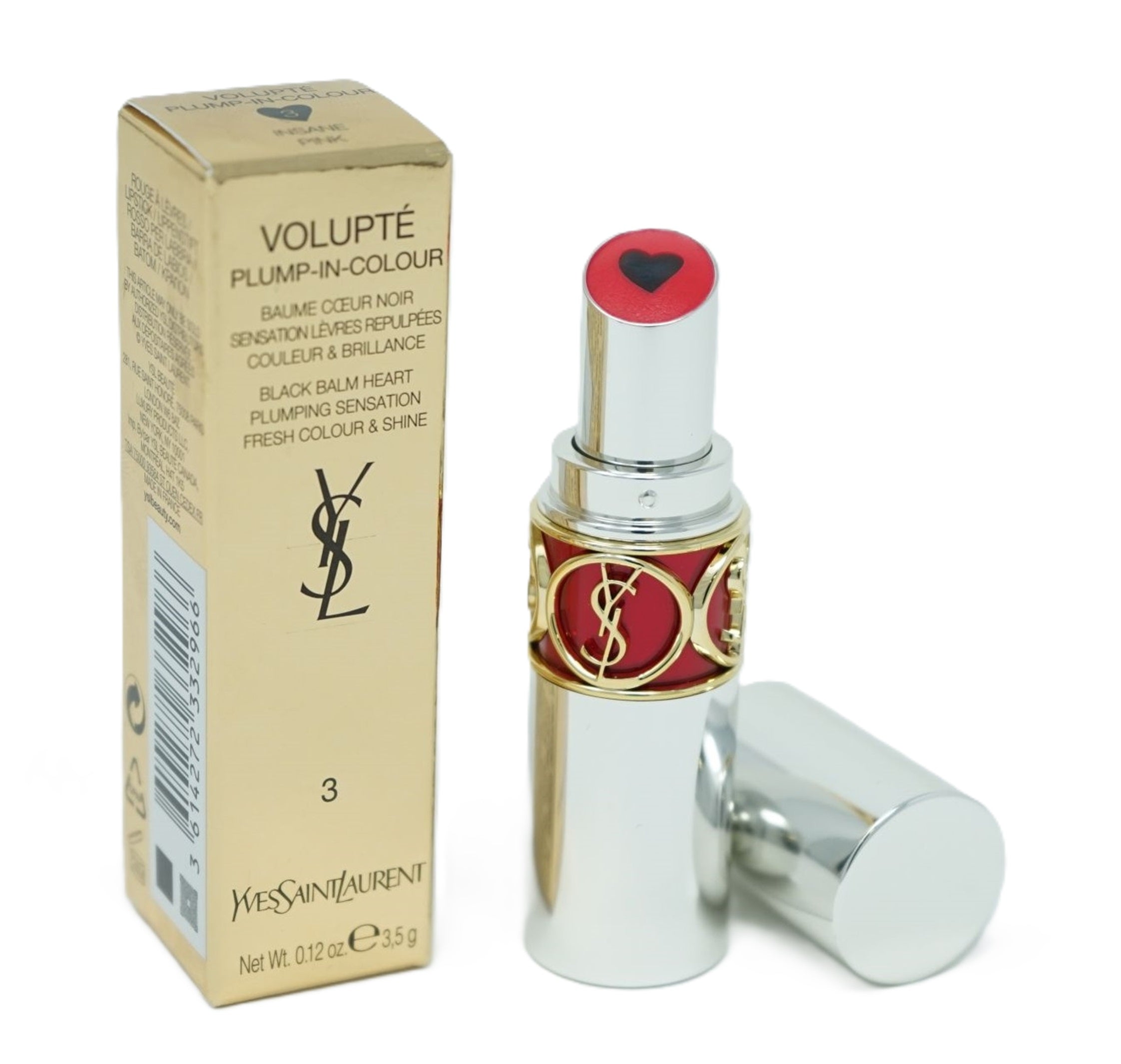 YSL Volupte Plump-In-Colour Lippenstift  3 Insane Pink