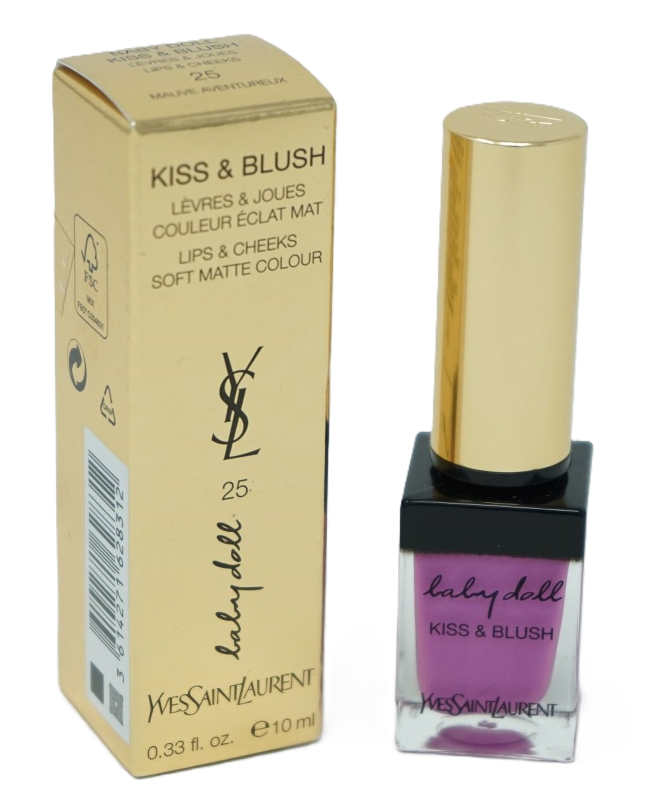 Yves Saint Laurent Kiss & Blush Lips & Cheeks Soft Matte Colour Lipgloss 25 Mauve Aventureux