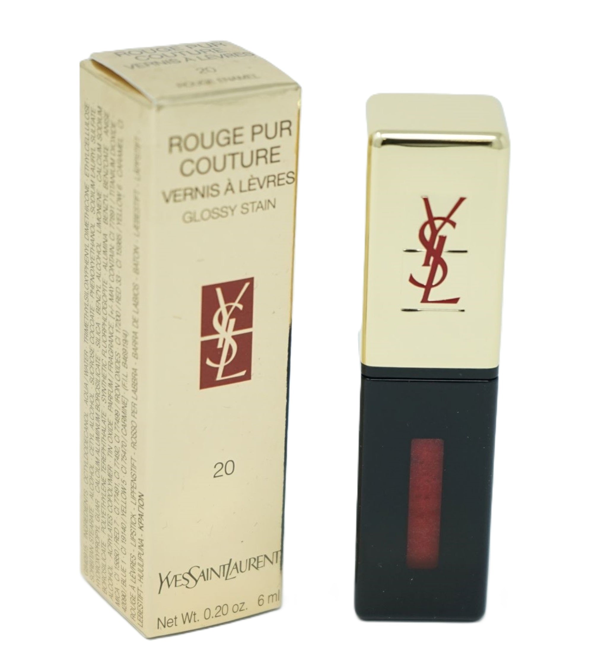 Yves Saint Laurent Rouge Pur Couture Vernis A Levres Glossy Stain Lipgloss 20 Rouge Enamel