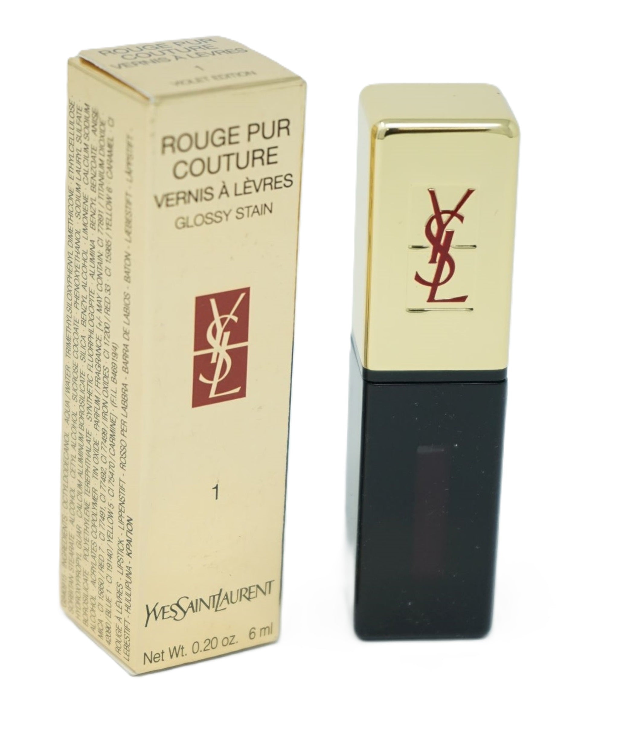 Yves Saint Laurent Rouge pur Couture Vernis á Levres Lippenstift  1 Violet Edition