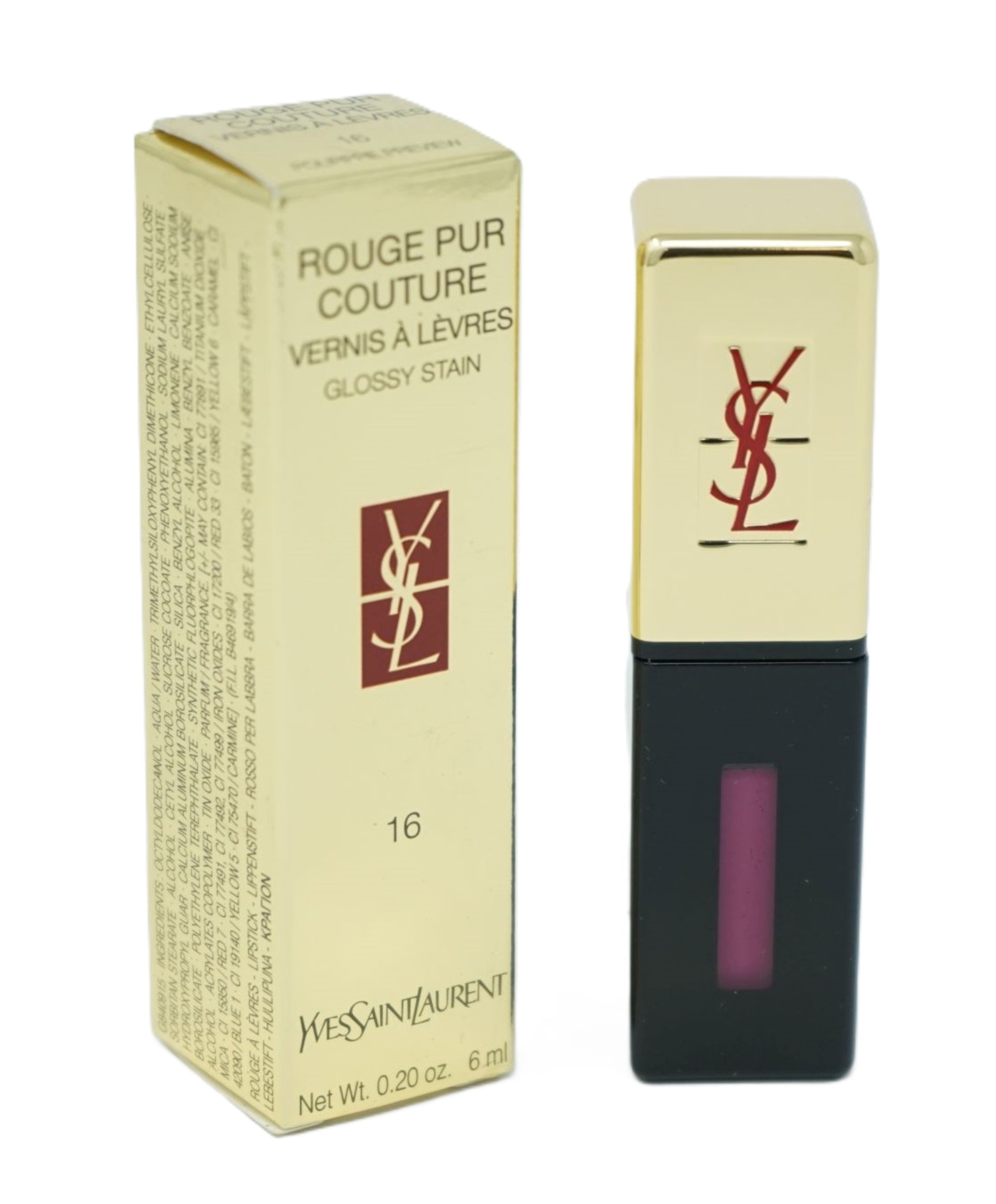 Yves Saint Laurent Rouge pur Couture Vernis á Levres Lippenstift  16 Pourpre Preview